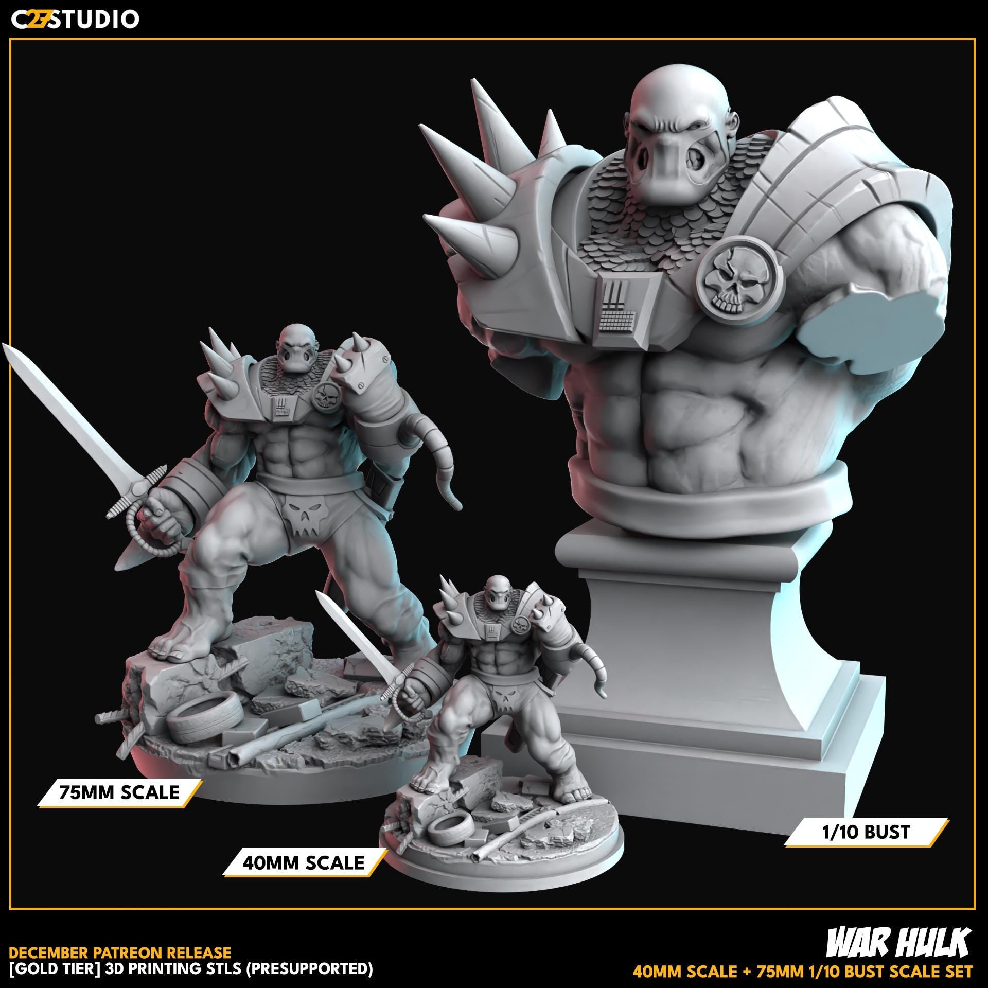 The Hulk / Green Smash 40mm miniature (sculpted by C27 collectibles) (Crsis Protocol Proxy/Alternative)