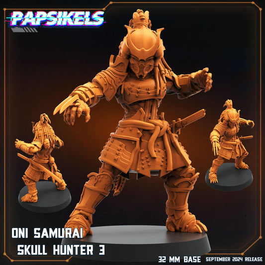 Oni Samurai Skull Hunter 3 - Predator Fan Art (sculpted by Papsikels)