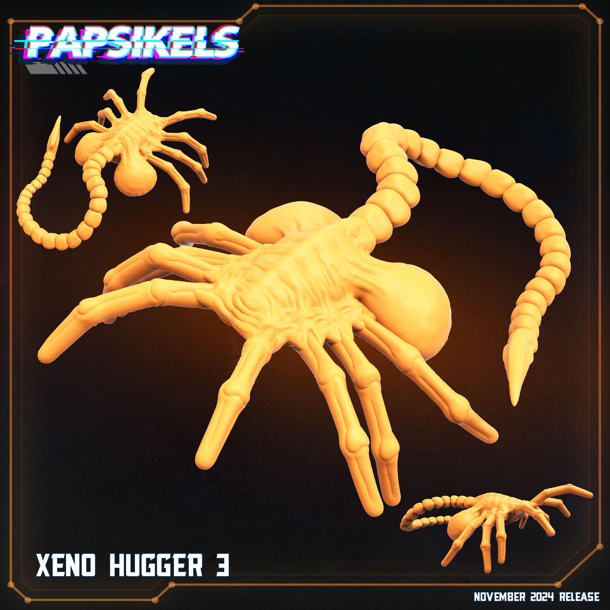 Xenomorph Alien Face Huggers - set of 8 (sculpted by Papsikels)