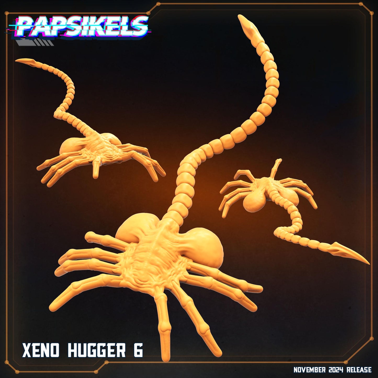 Xenomorph Alien Face Huggers - set of 8 (sculpted by Papsikels)