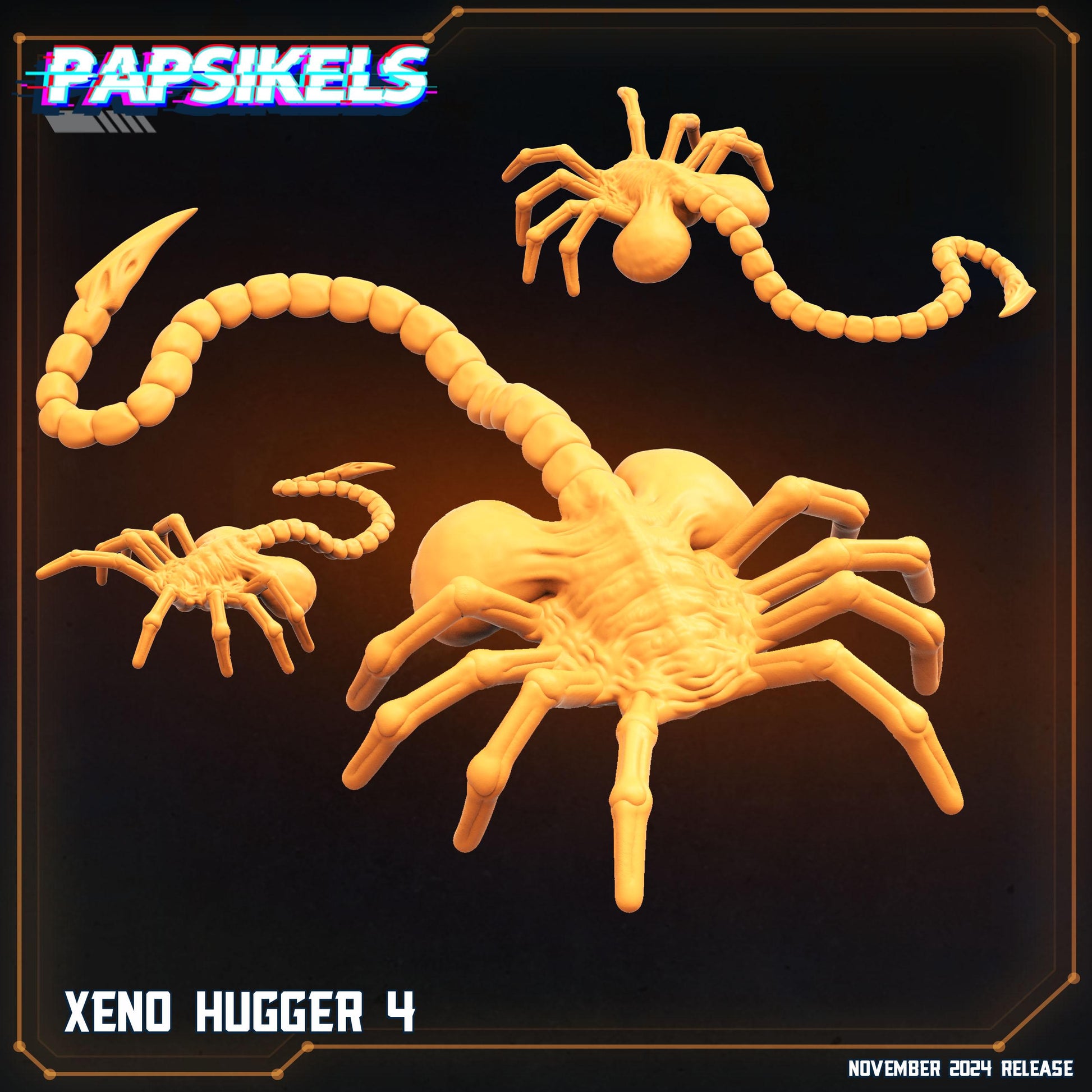 Xenomorph Alien Face Huggers - set of 8 (sculpted by Papsikels)