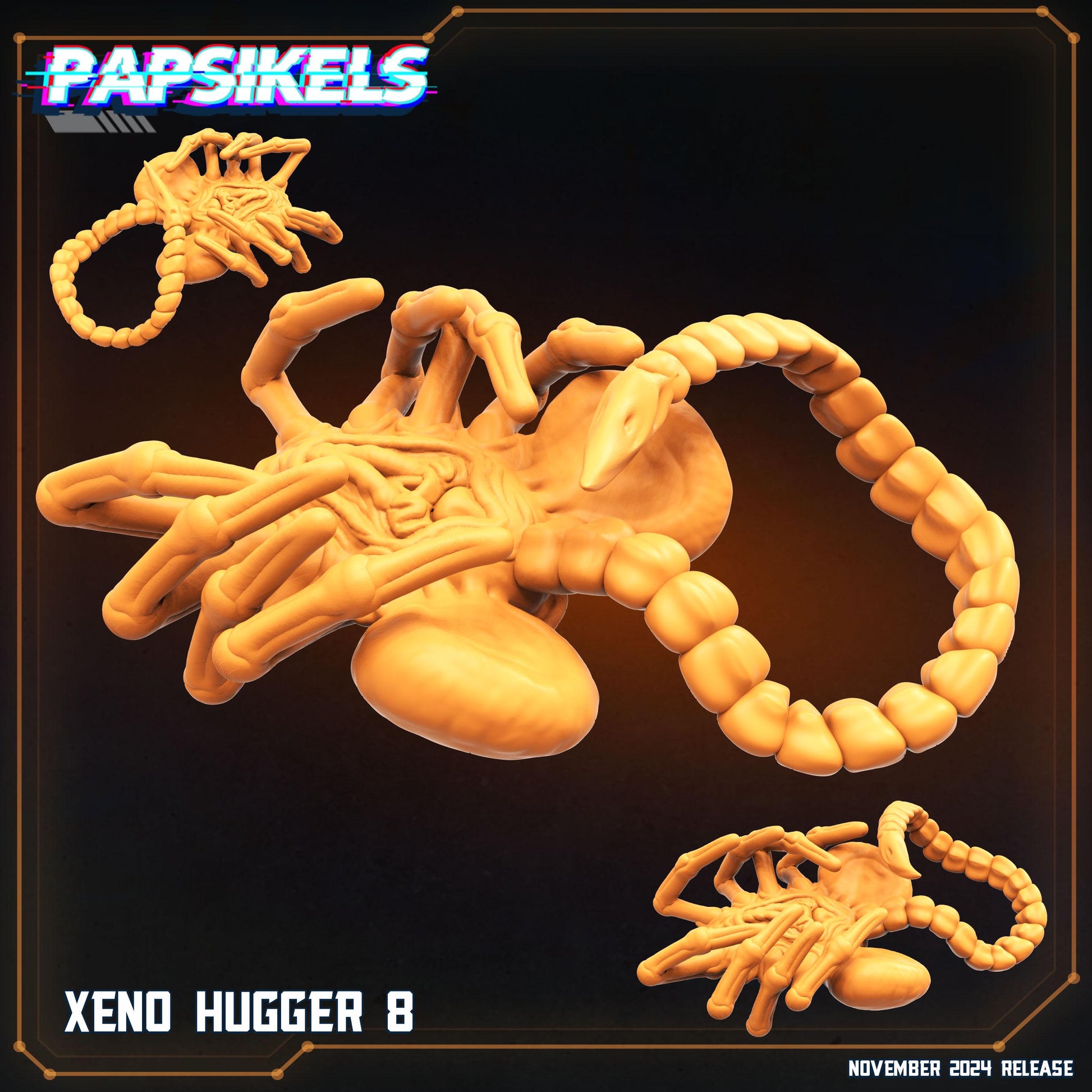 Xenomorph Alien Face Huggers - set of 8 (sculpted by Papsikels)