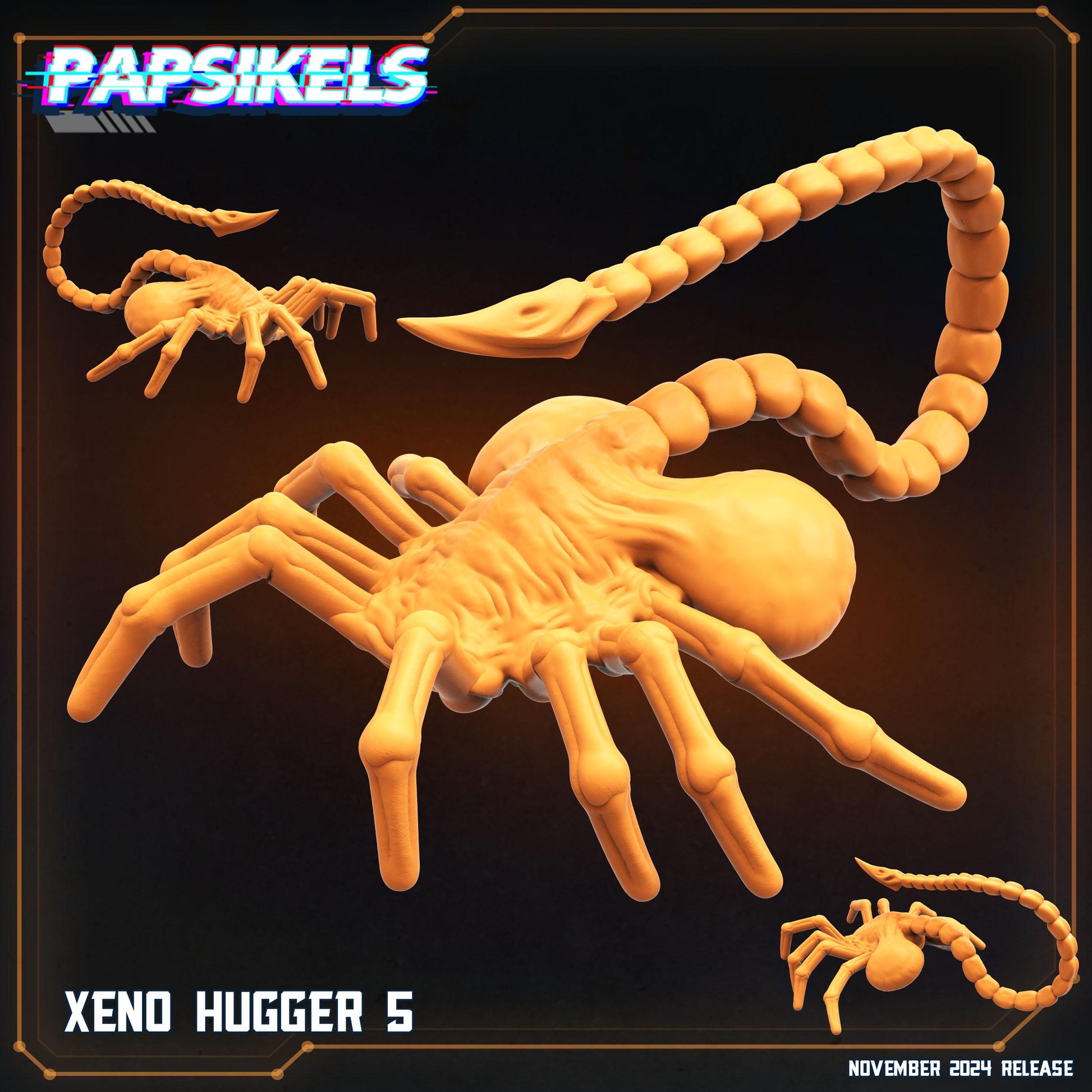 Xenomorph Alien Face Huggers - set of 8 (sculpted by Papsikels)