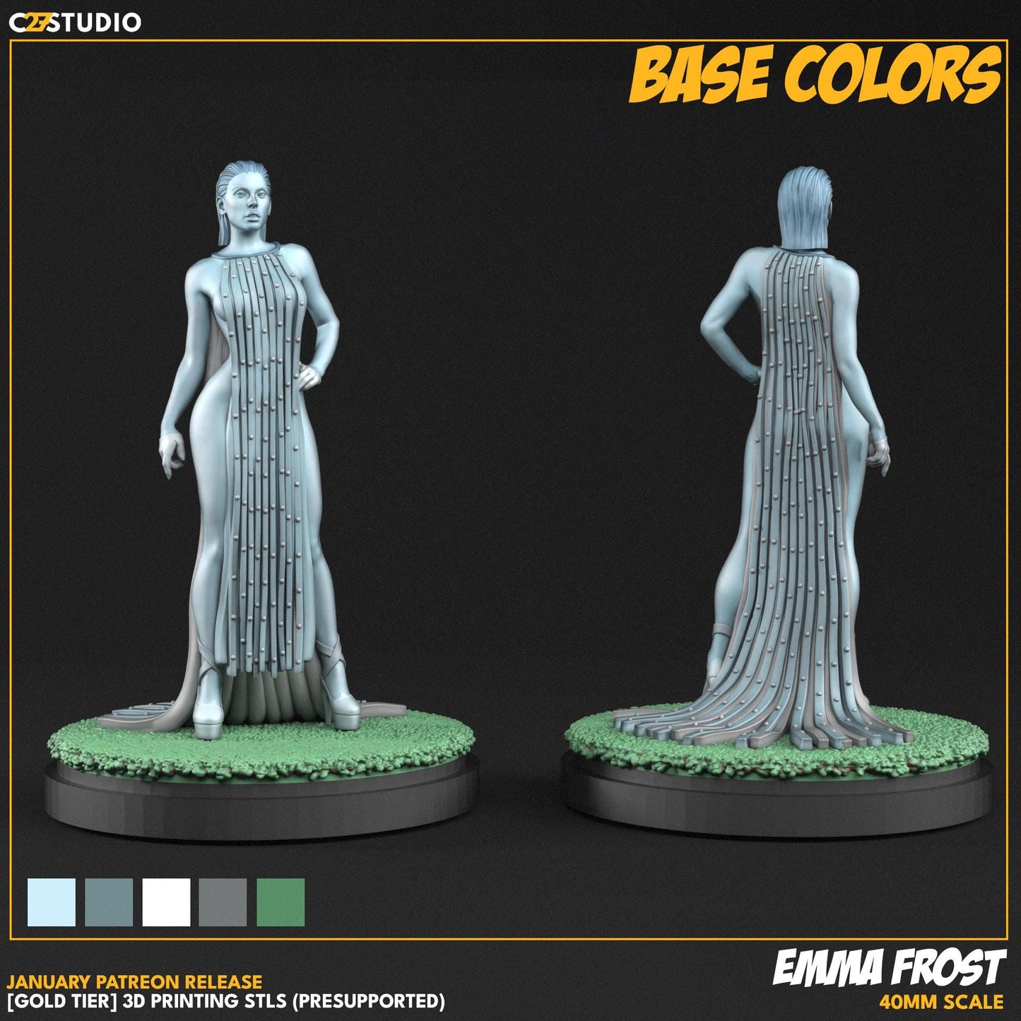 Emma Frost (Hellfire Gala) / High Maintenance 40mm miniature (sculpted by C27 collectibles) (Crisis Protocol Proxy/Alternative)