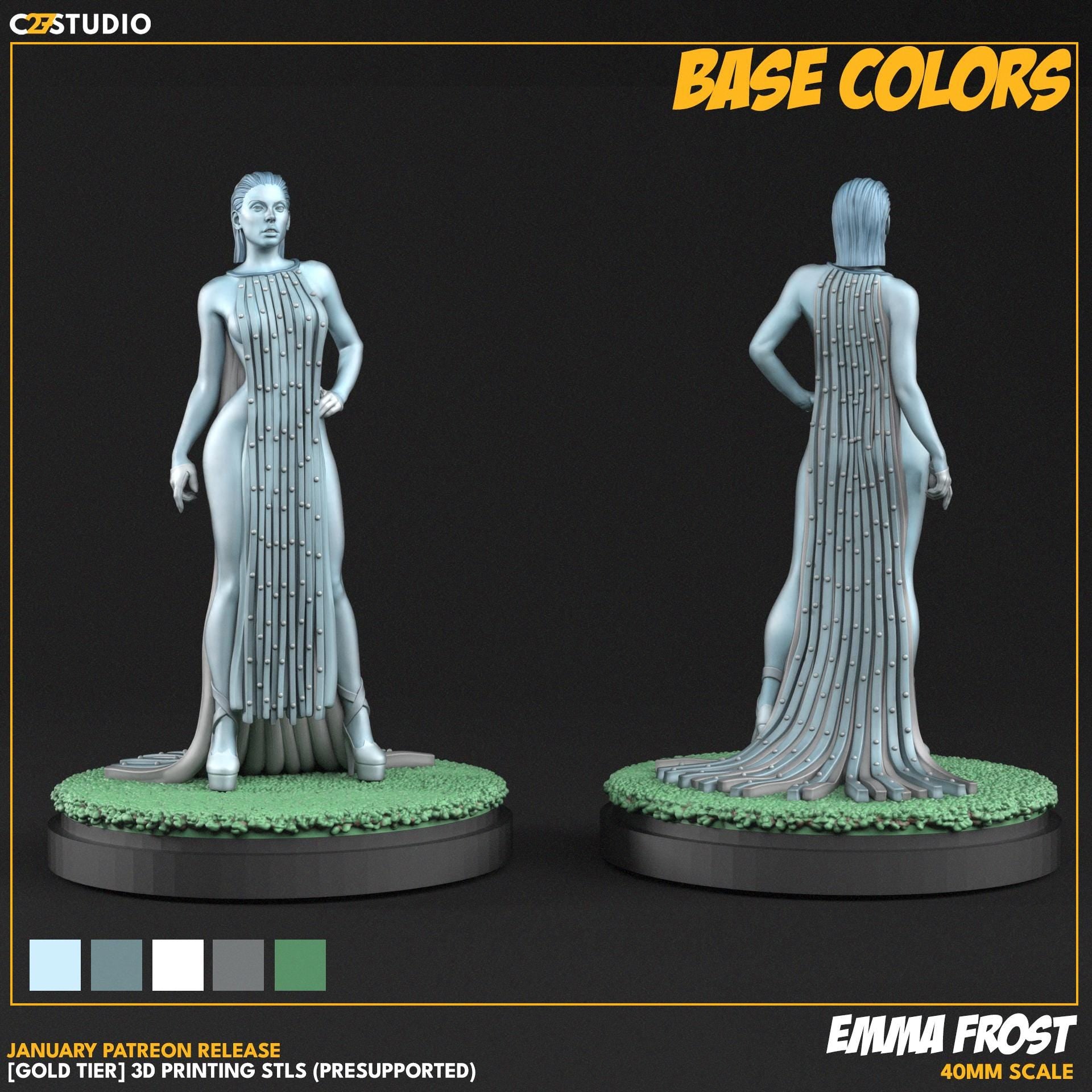 Emma Frost (Hellfire Gala) / High Maintenance 40mm miniature (sculpted by C27 collectibles) (Crisis Protocol Proxy/Alternative)