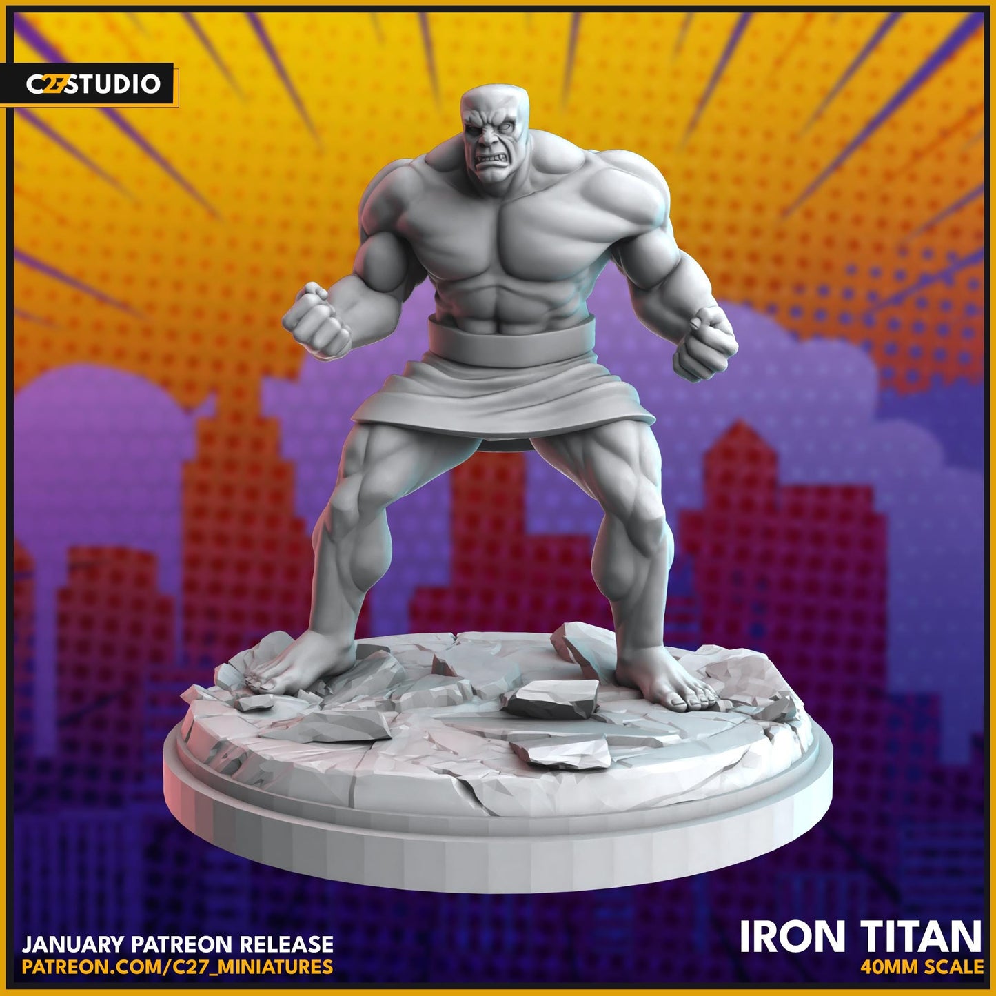 Ironclad / Iron Titan - 40mm miniature (sculpted by C27 collectibles) (Crisis Protocol Proxy/Alternative)