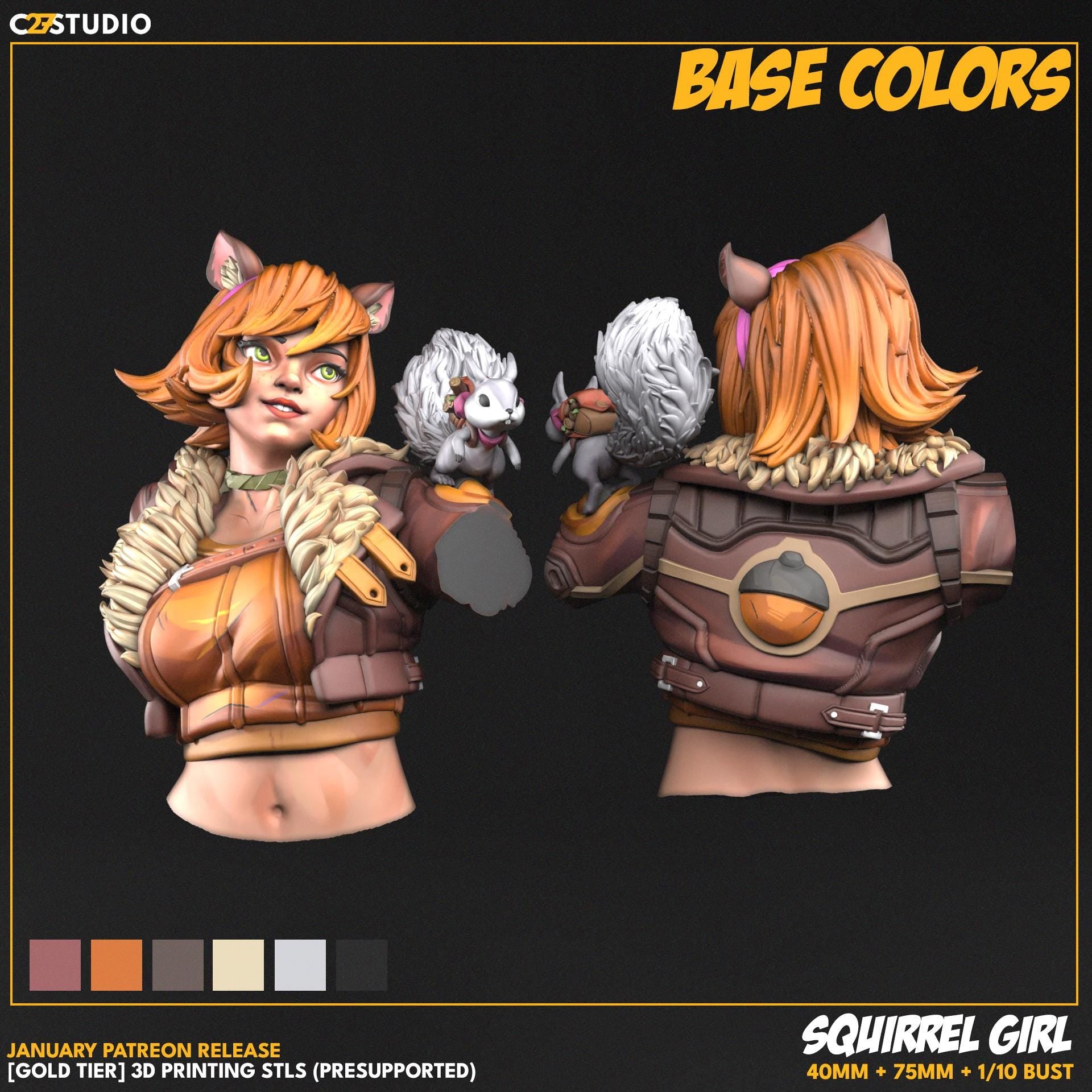 Squirell Girl / Squirrelicious - 40mm miniature (sculpted by C27 collectibles) (Crisis Protocol Proxy/Alternative)