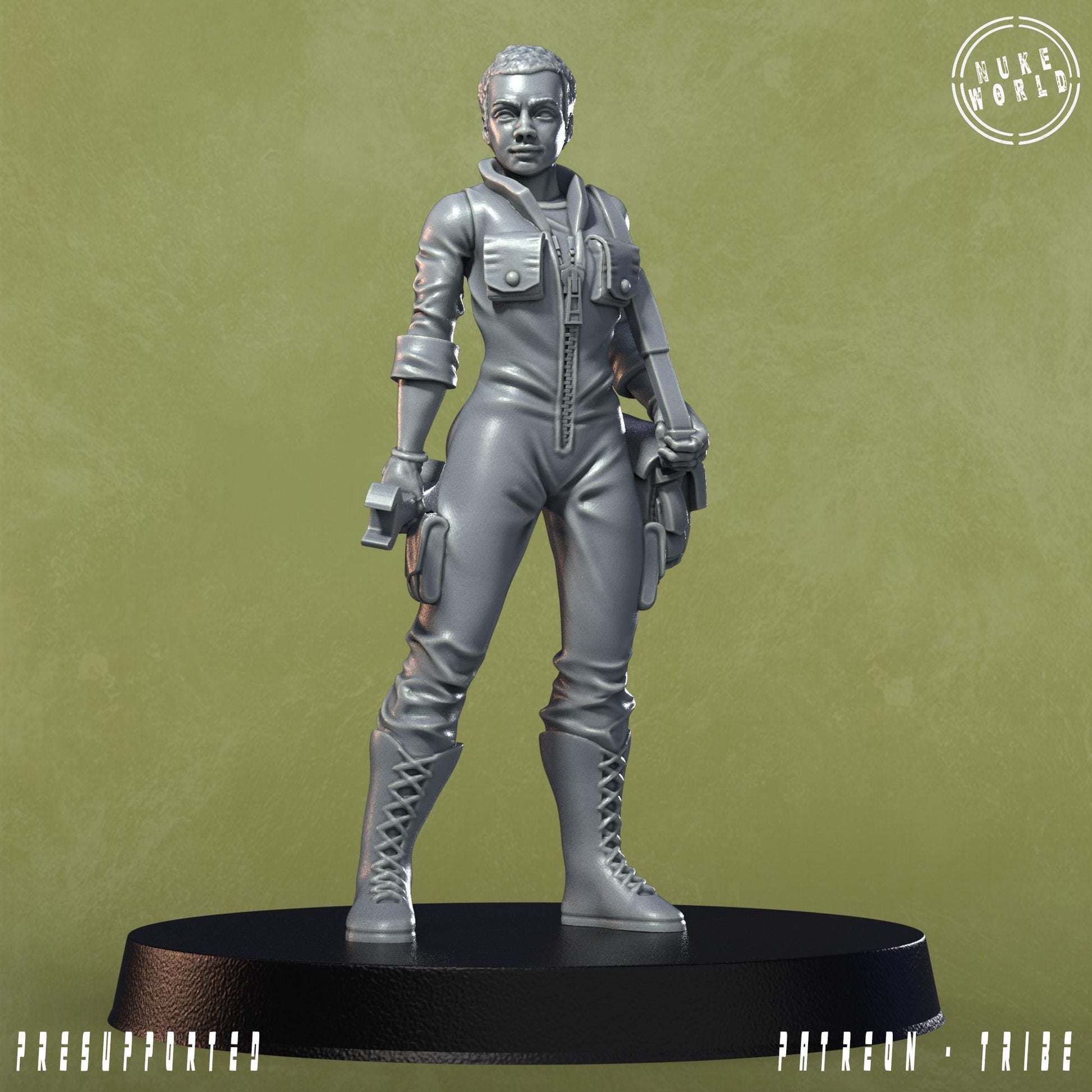 Female Resident - Under the Bleachers - Nukeworld (Sculpted by Jandro Miniatures)