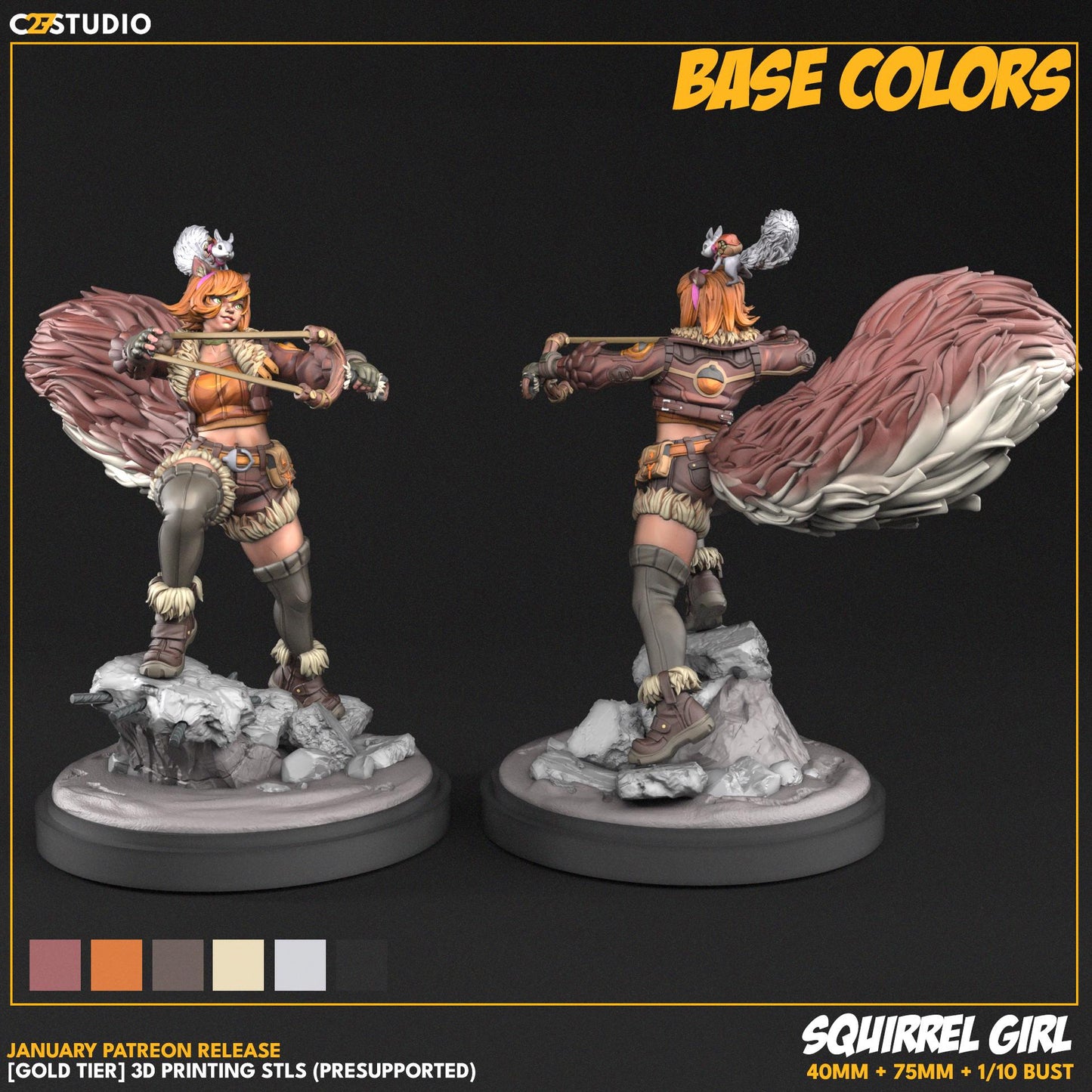 Squirell Girl / Squirrelicious - 40mm miniature (sculpted by C27 collectibles) (Crisis Protocol Proxy/Alternative)