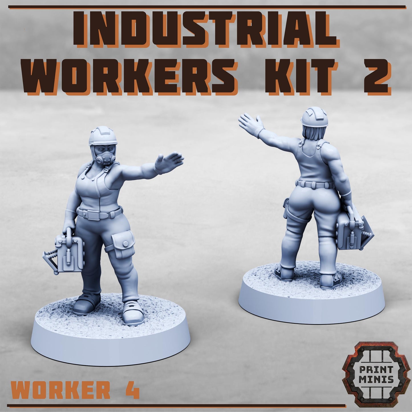 Industrial Workers Kit 2 (set of 4) by Print Minis