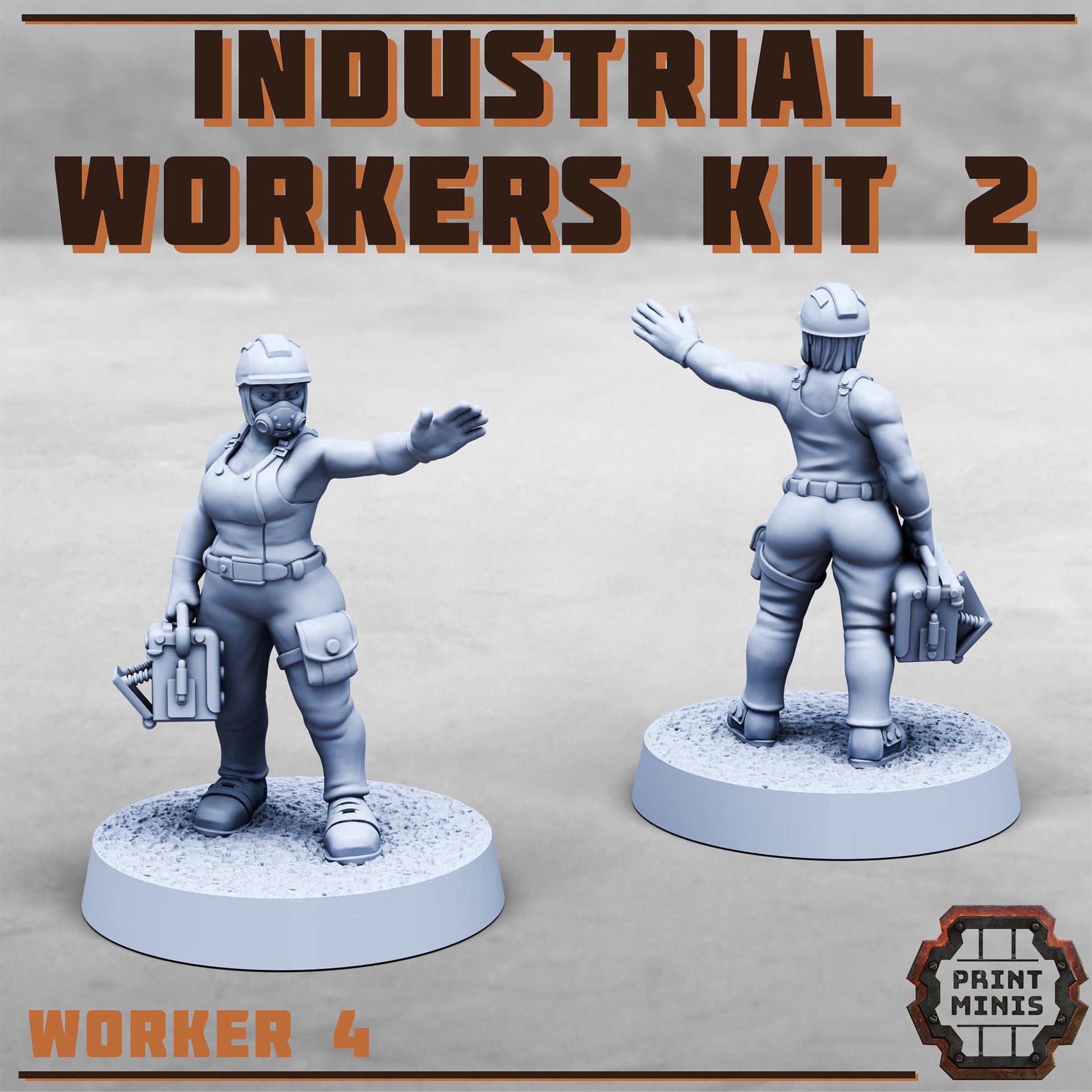 Industrial Workers Kit 2 (set of 4) by Print Minis