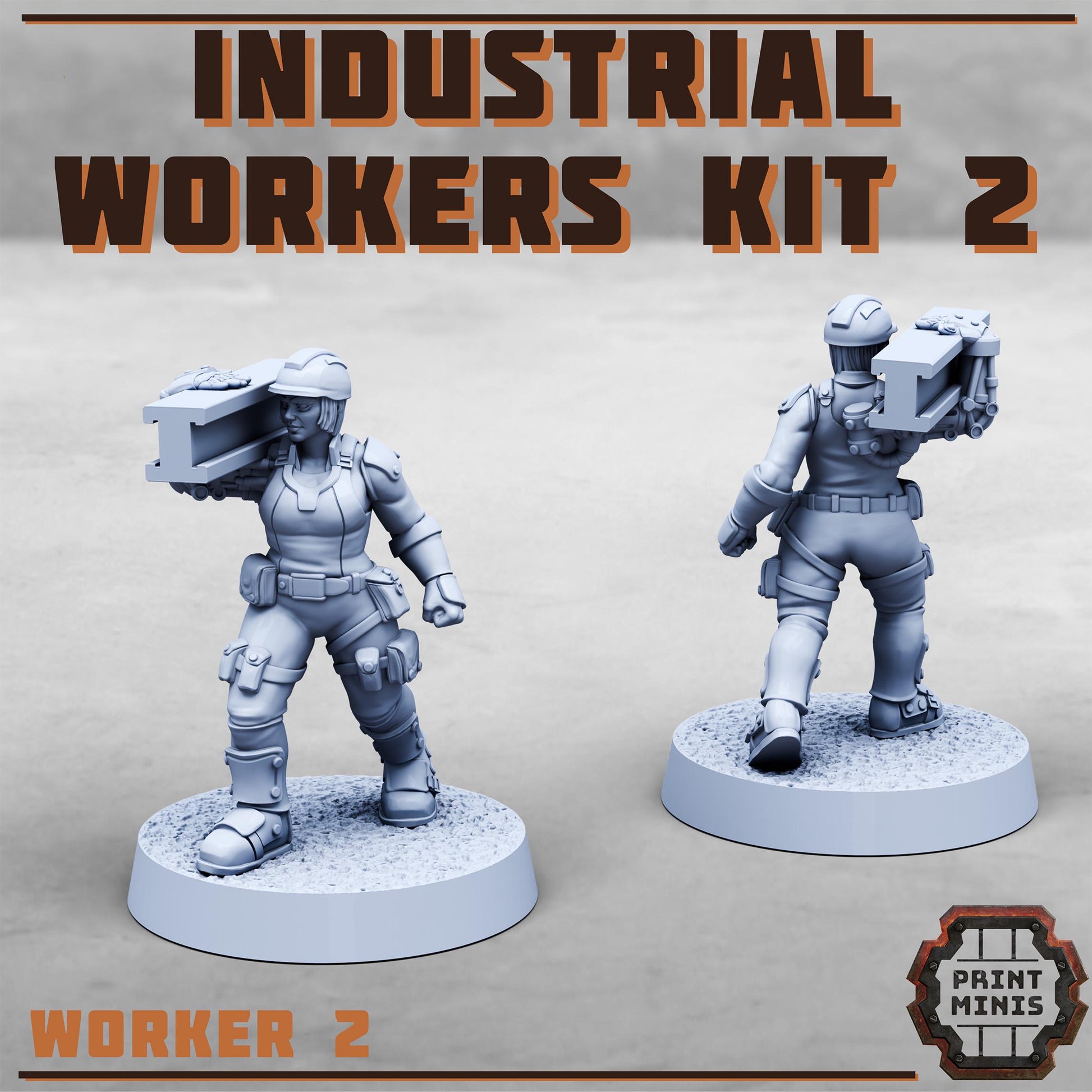 Industrial Workers Kit 2 (set of 4) by Print Minis