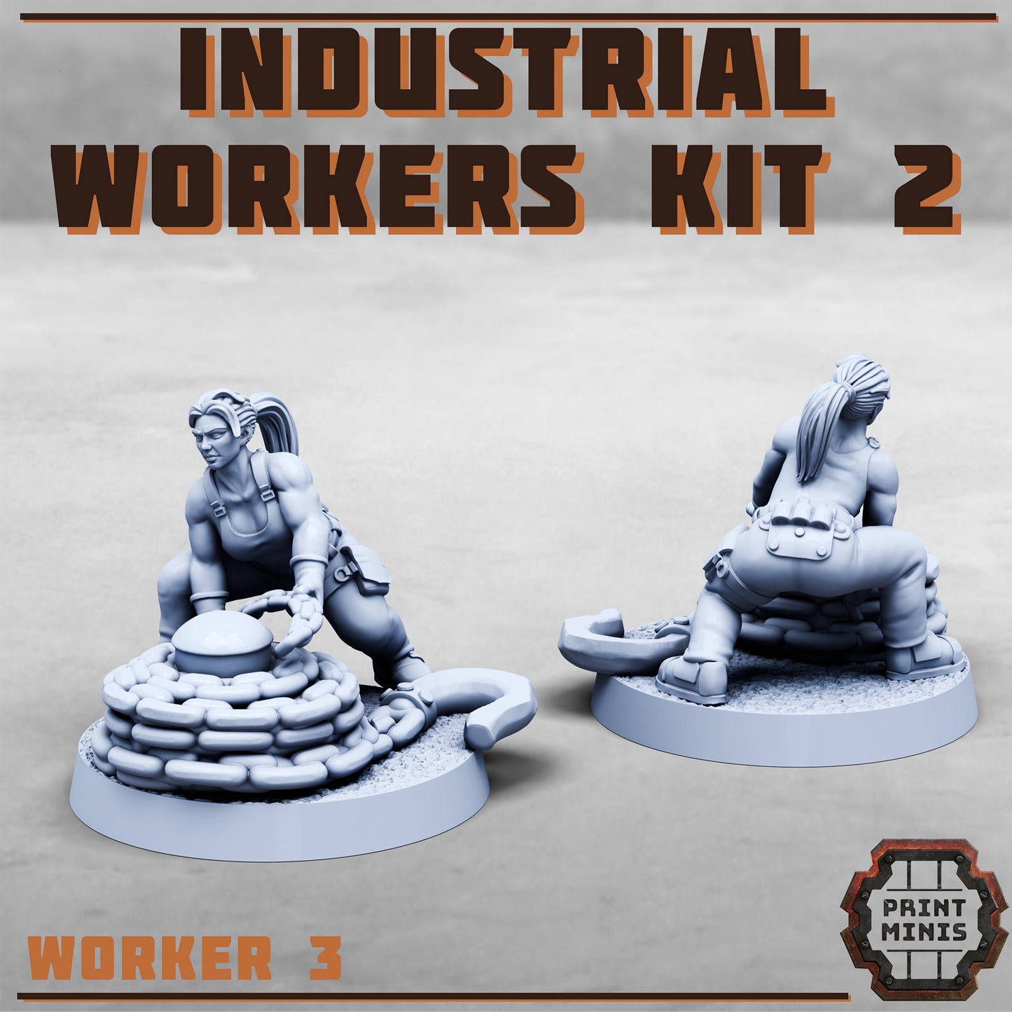 Industrial Workers Kit 2 (set of 4) by Print Minis