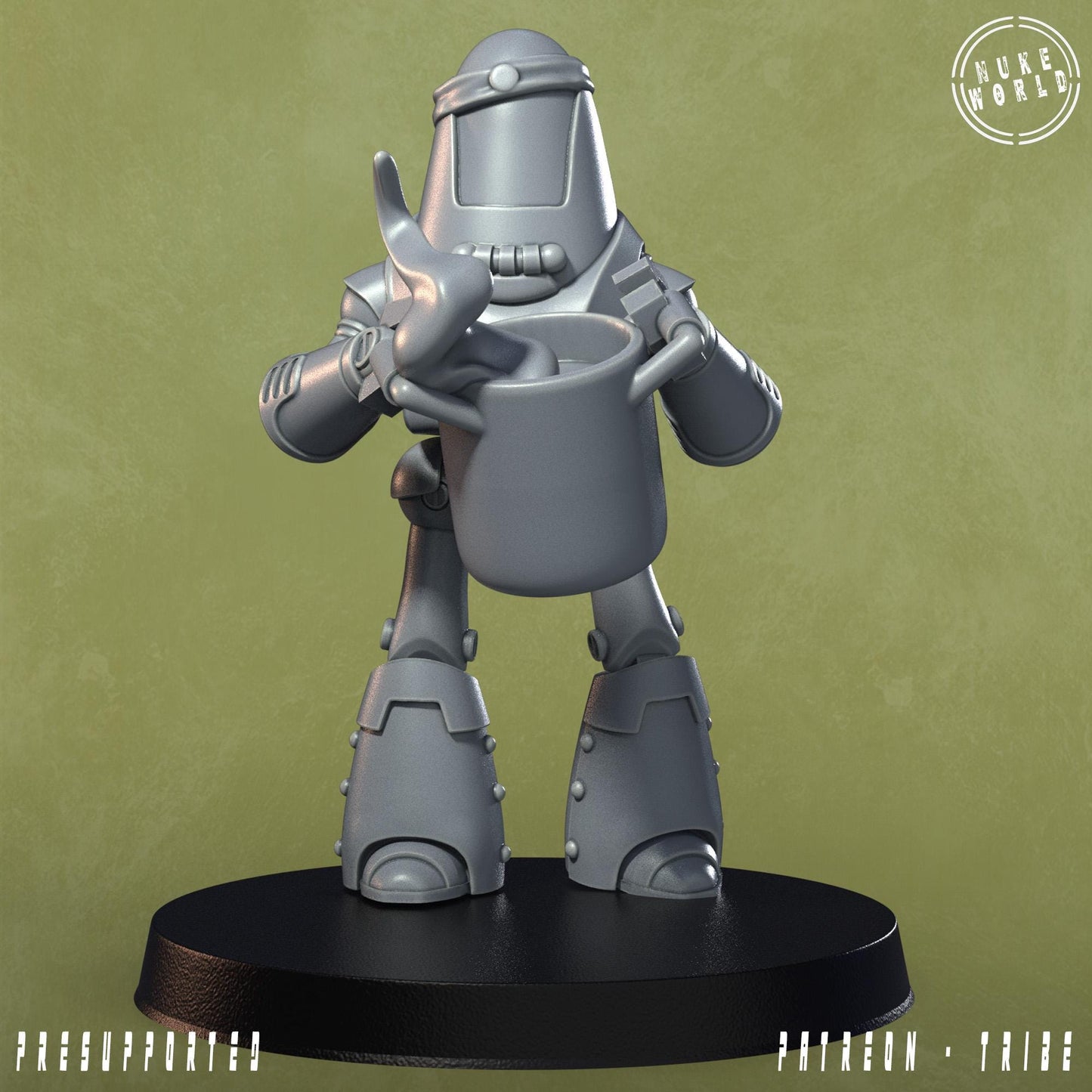 Robot Chef (2 poses) - Under the Bleachers - Nukeworld (Sculpted by Jandro Miniatures)
