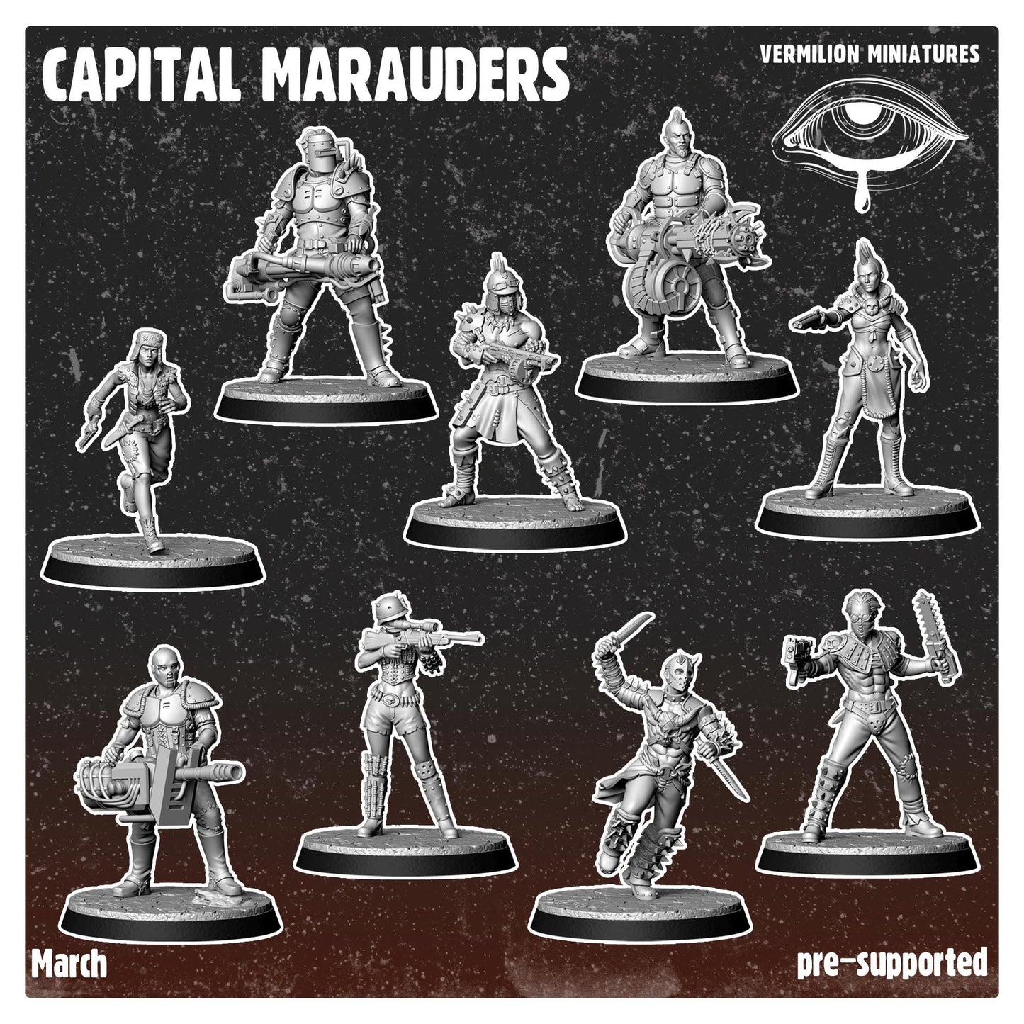 Capital Marauders Warband - set of 9 (Sculpted by Vermillion Miniatures)
