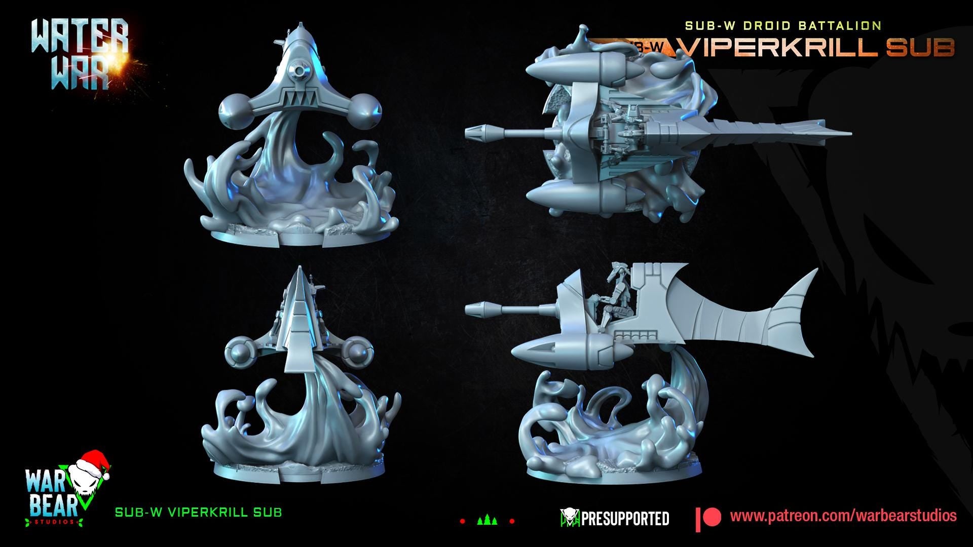 Sub--W Viper Krill Sub (1 model) - Aqua Strike Force Alpha (Sculpted by War Bear Studios)