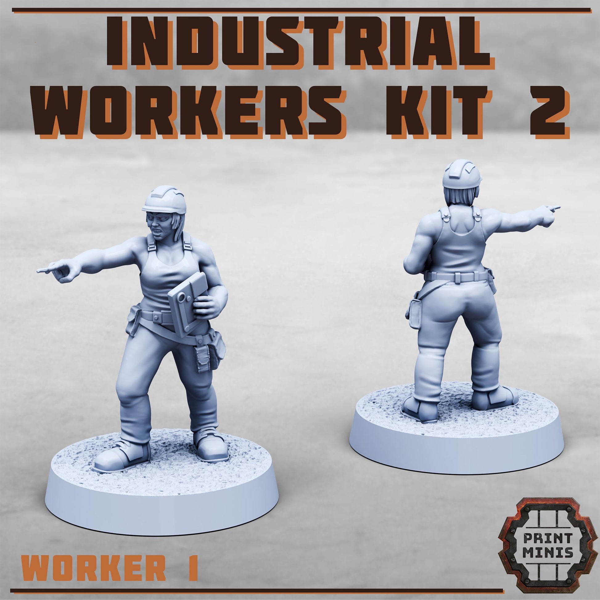 Industrial Workers Kit 2 (set of 4) by Print Minis