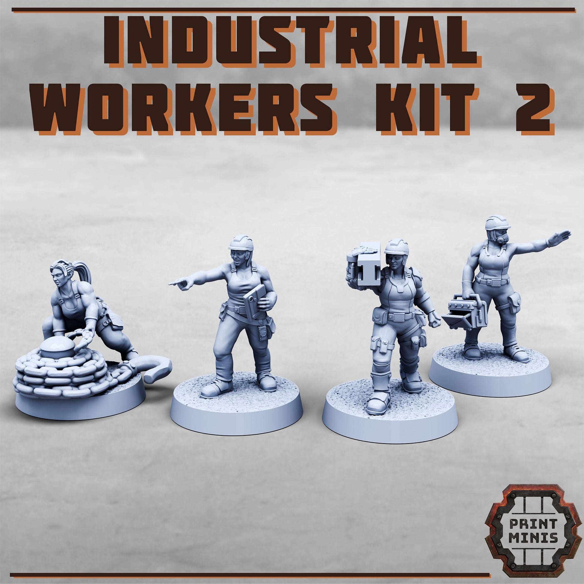Industrial Workers Kit 2 (set of 4) by Print Minis