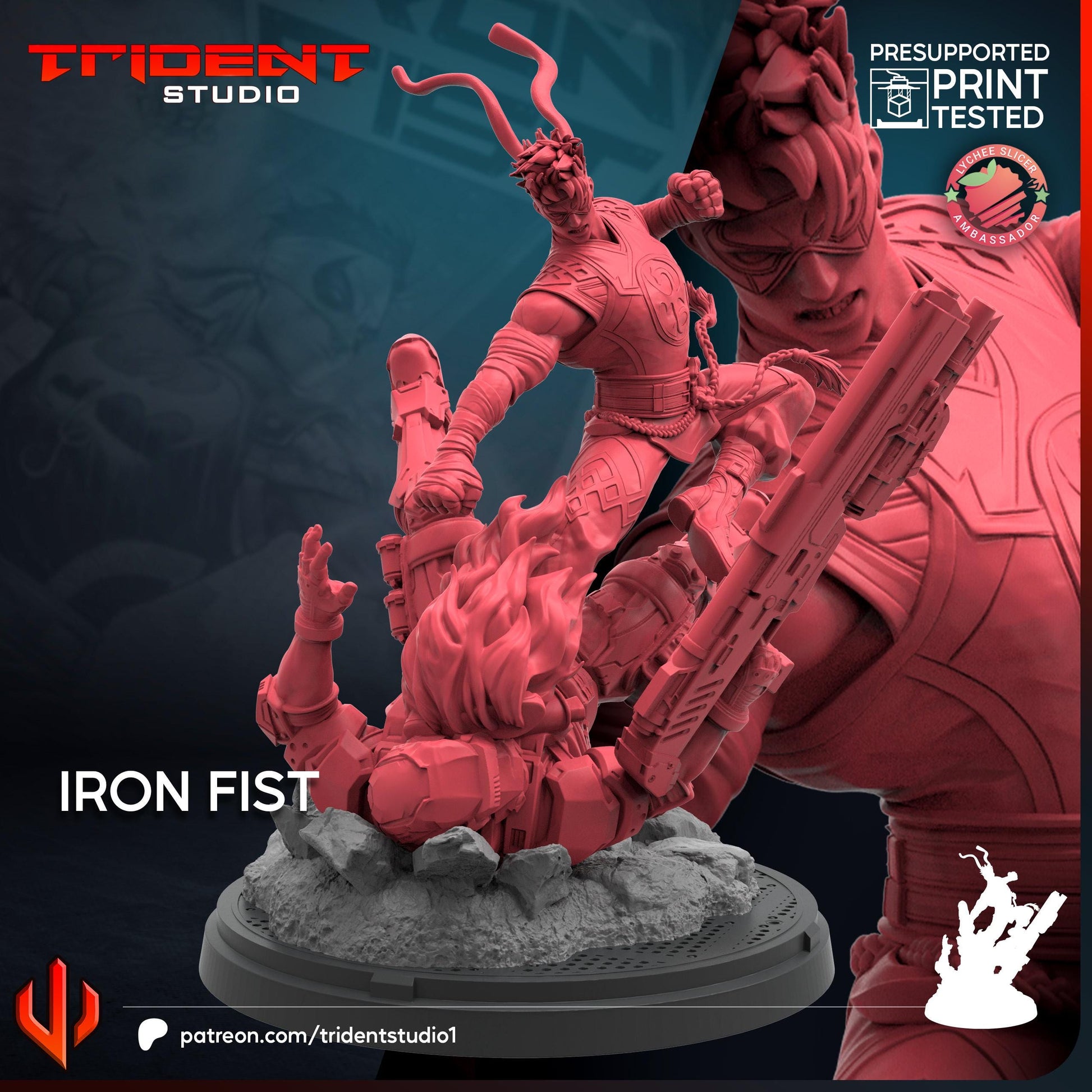 Iron Fist - Rivals (Fan art sculpted by Trident Studio) (Crisis Protocol Proxy/Alternative)