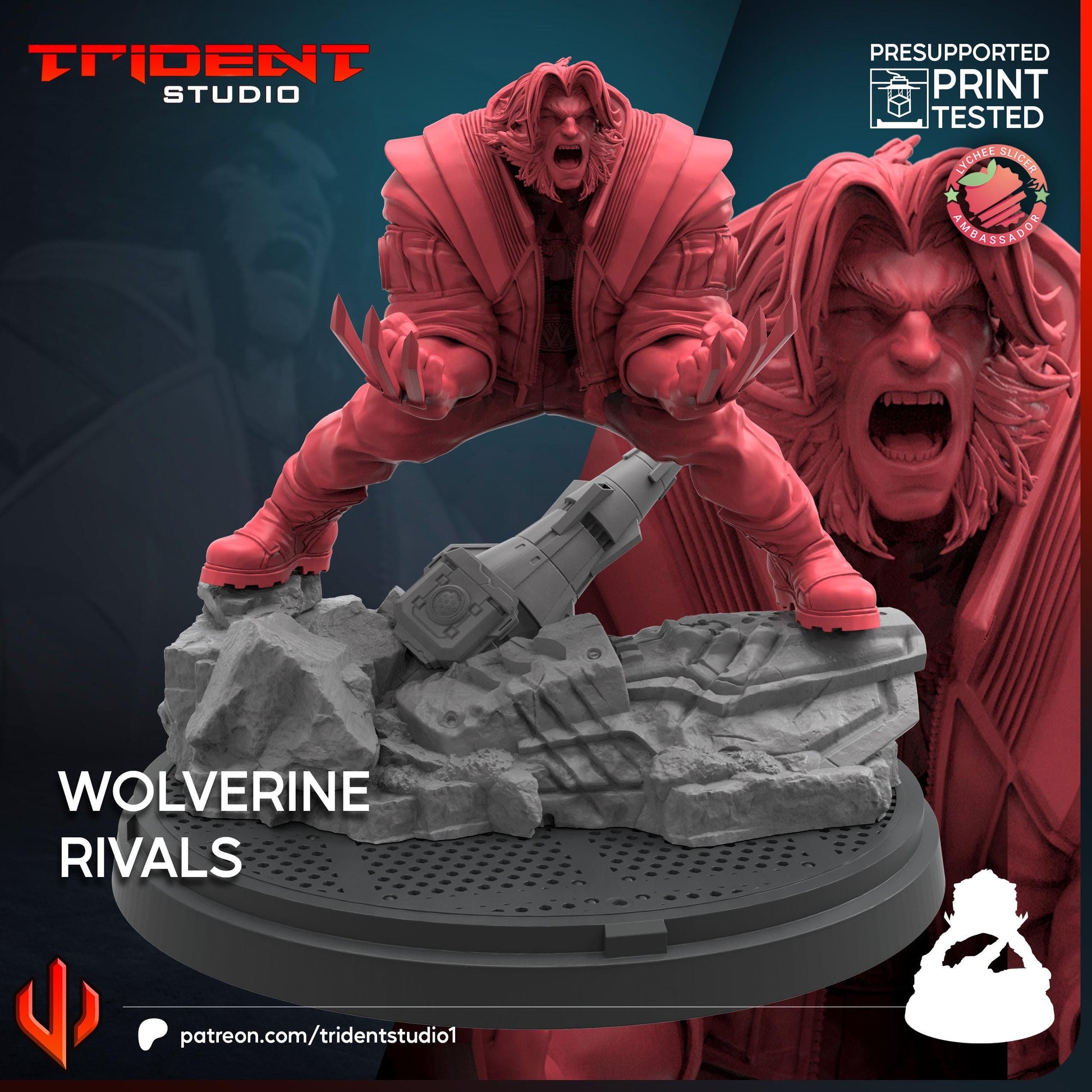 Wolverine - Rivals (Fan art sculpted by Trident Studio) (Crisis Protocol Proxy/Alternative)