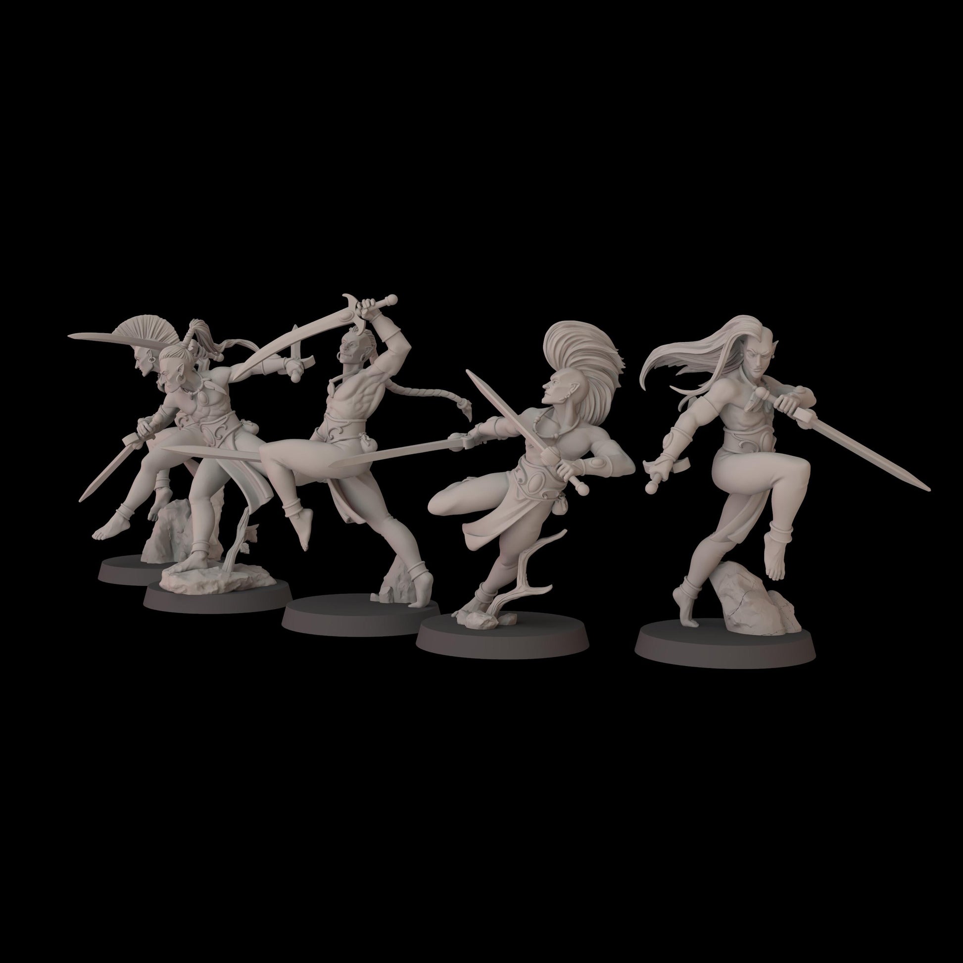 Acrobatic Elfs Unit - set of 5 (Sculpted by Fantasy Cult Miniatures)