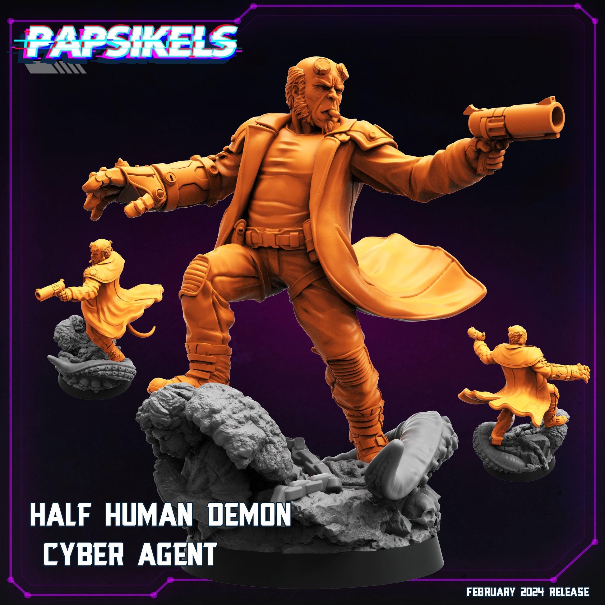 Half Human Demon Cyber Agent (sculpted by Papsikels)