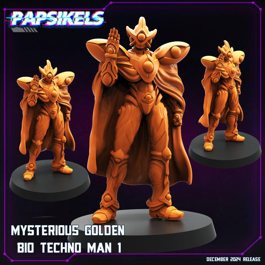 Mysterious Golden Bio Techno Man - Cyberpunk Miniature (sculpted by Papsikels)