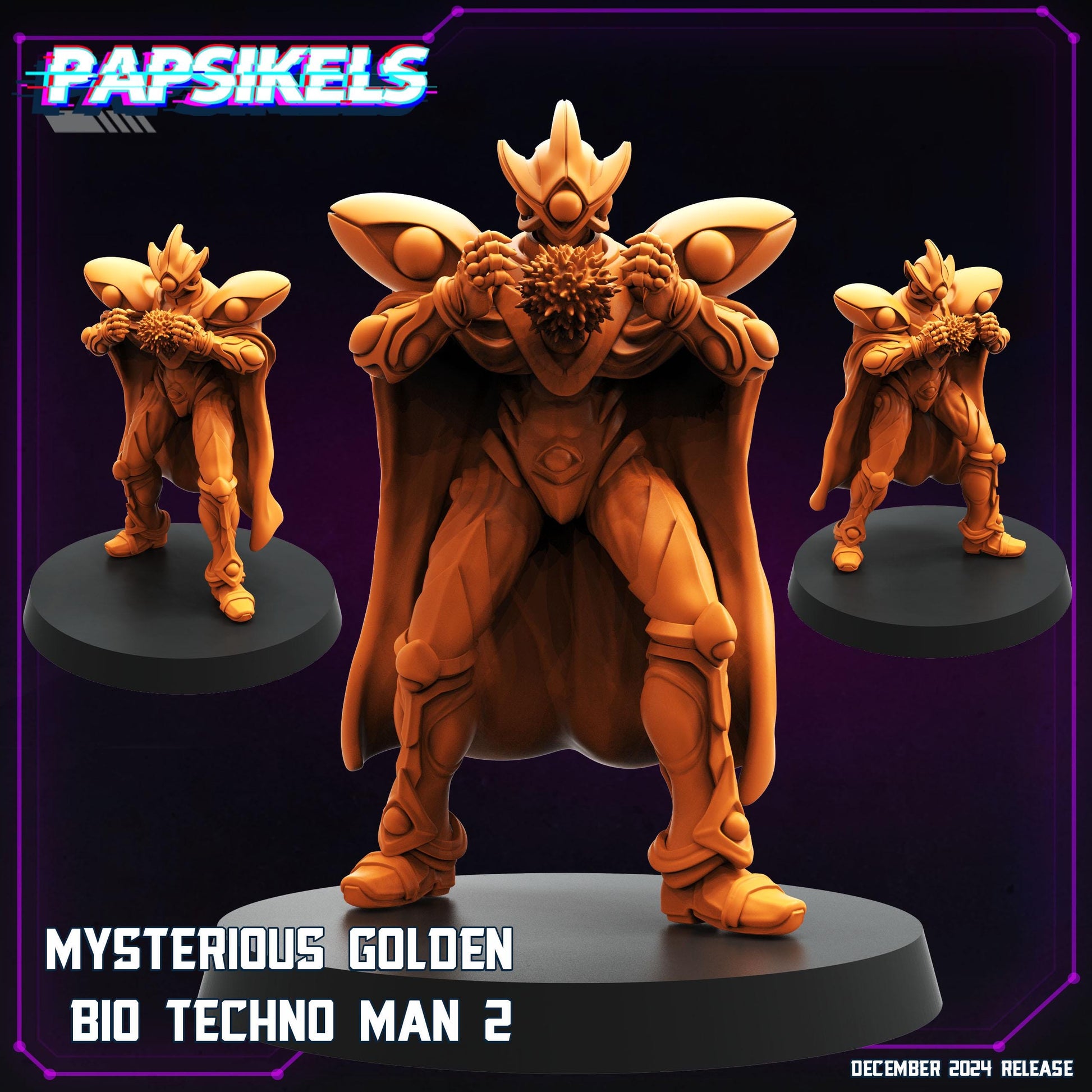 Mysterious Golden Bio Techno Man - Cyberpunk Miniature (sculpted by Papsikels)