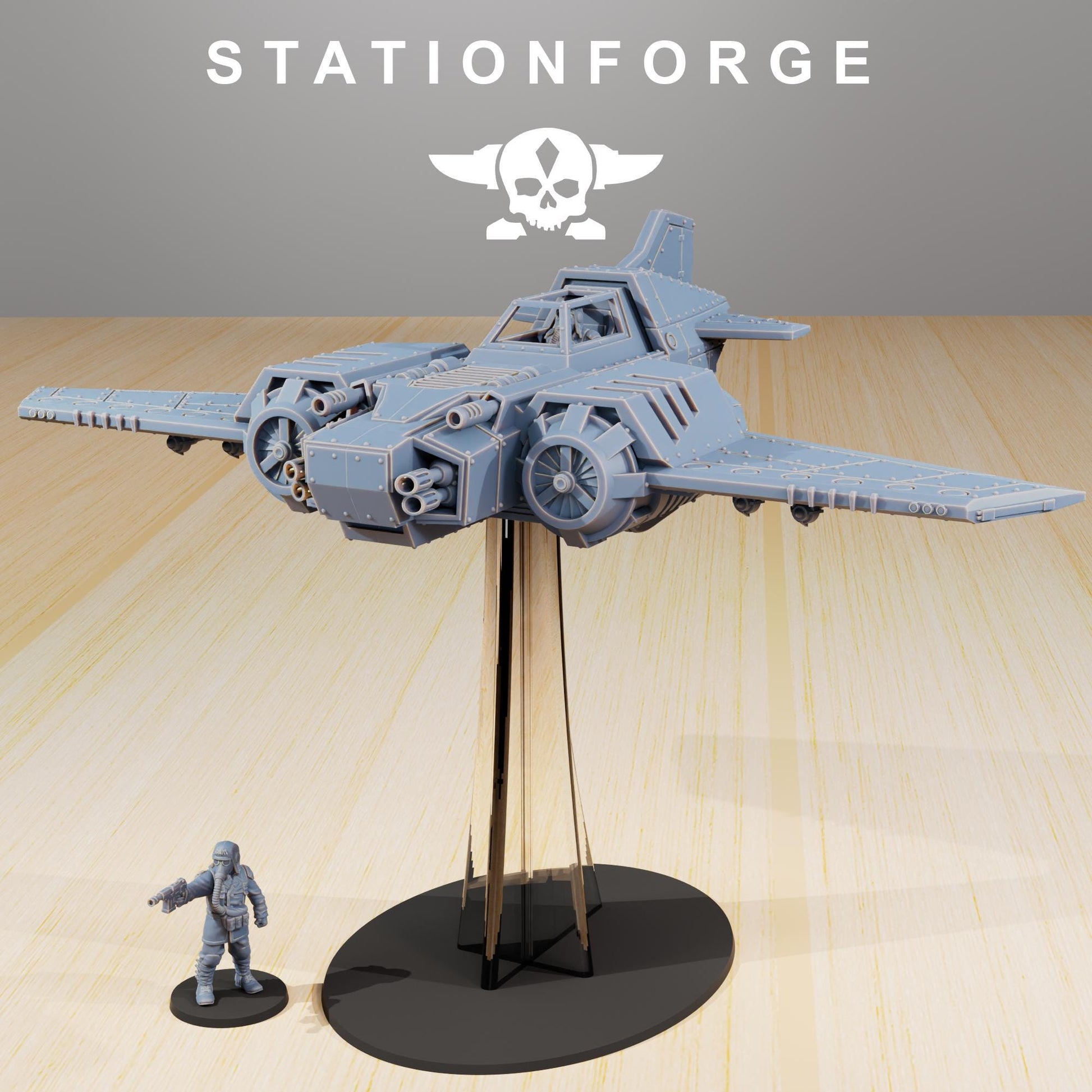 GrimGuard SF-19A Fighter Plane (sculpted by Stationforge)