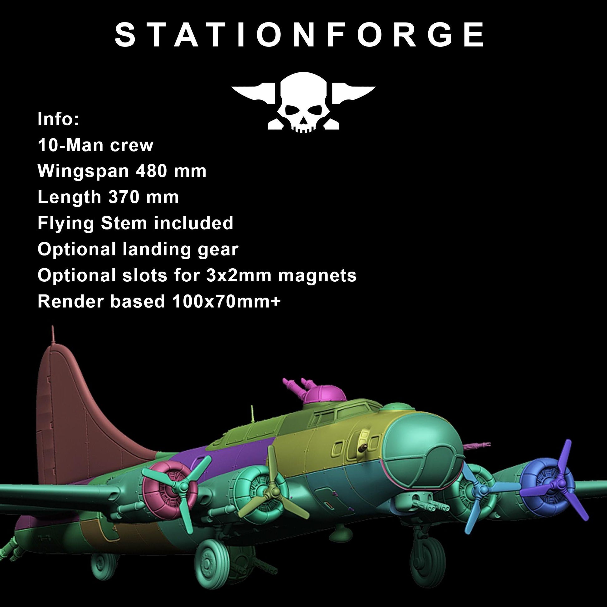 GrimGuard Flying Fortess - Bomber with Interior (sculpted by Stationforge)