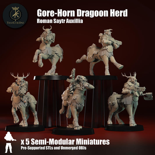 Roman Modular Satyr Gore-Horn Dragoon Herd (5) (sculpted by That Evil One)