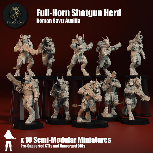 Roman Modular Satyr Full-Horn Shotgun Herd Auxilia (10) (sculpted by That Evil One)