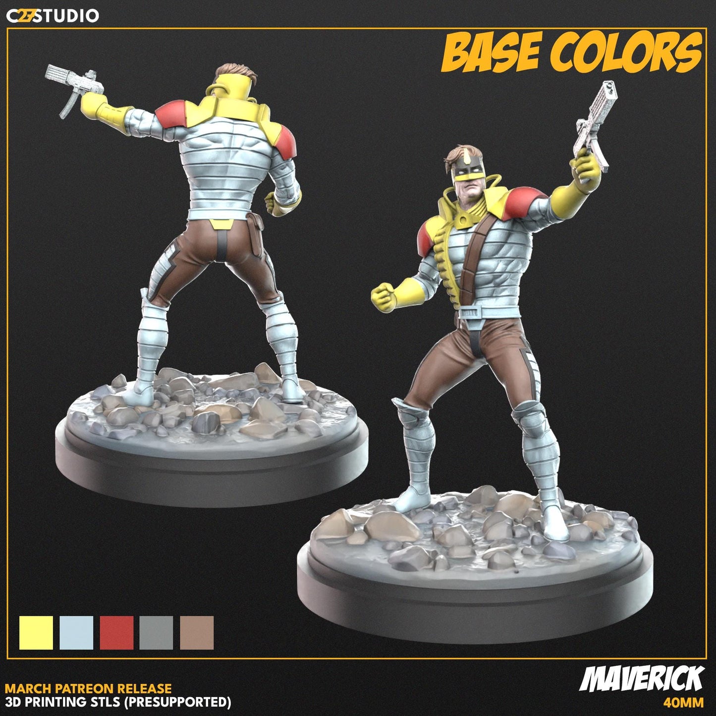 Maverick / X-Communicated 40mm miniature (sculpted by C27 collectibles) (Crisis Protocol Proxy/Alternative)