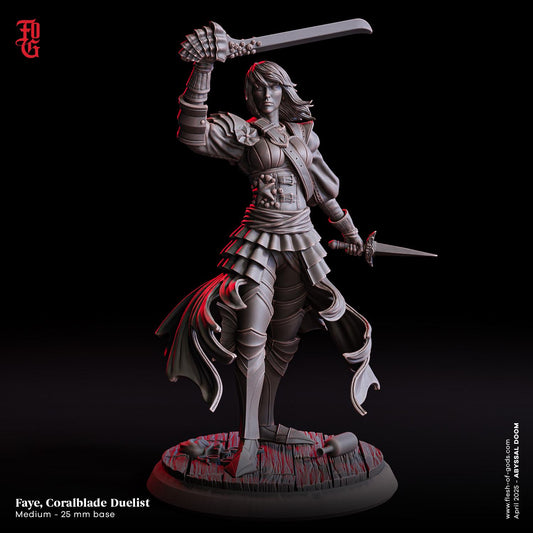 Faye, Coralblade Duelist - Abyssal Doom (sculpted by Flesh of Gods miniatures)