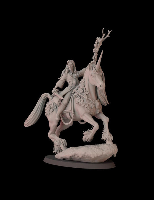 Elf Wizard on Unicorn (Sculpted by Fantasy Cult Miniatures)