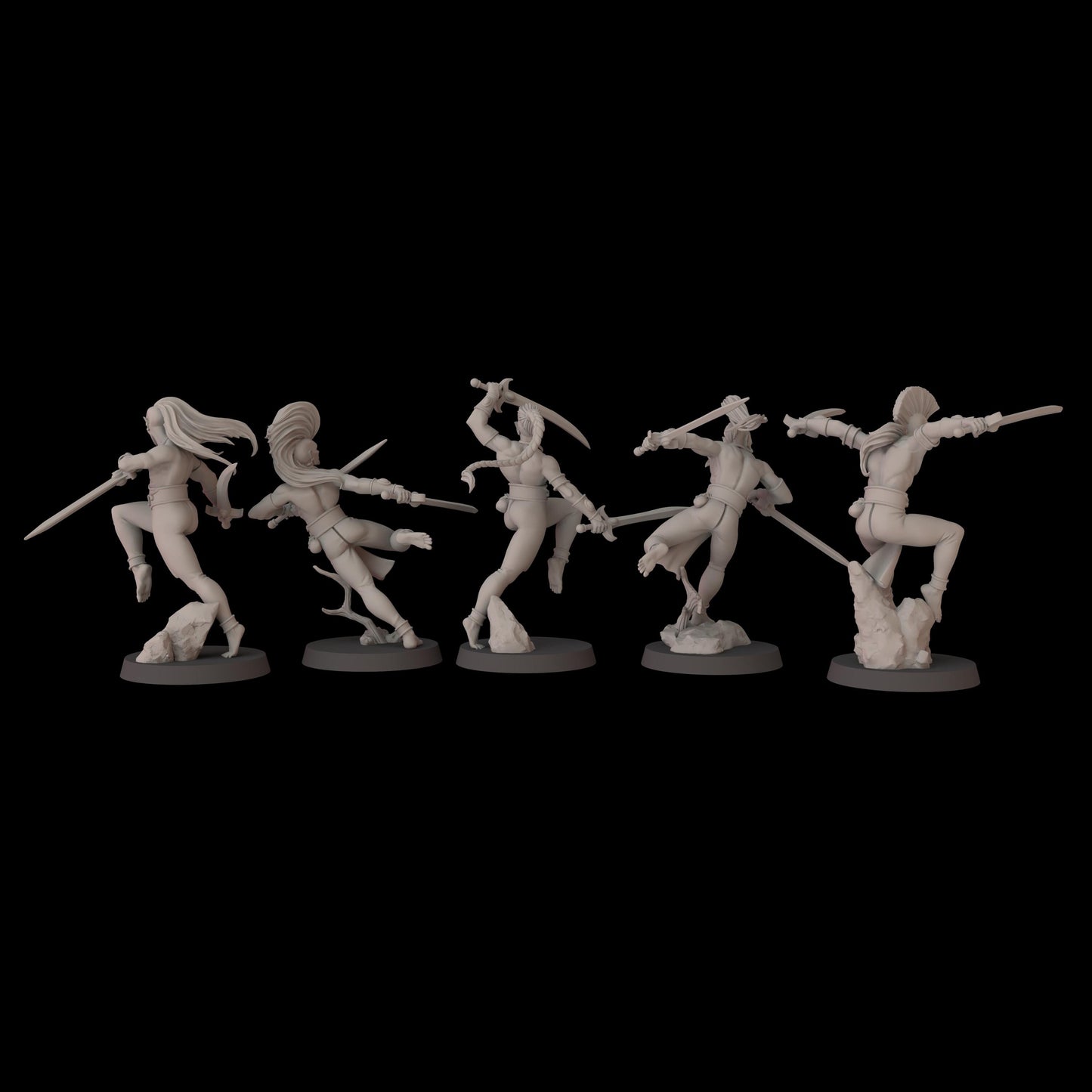 Acrobatic Elfs Unit - set of 5 (Sculpted by Fantasy Cult Miniatures)