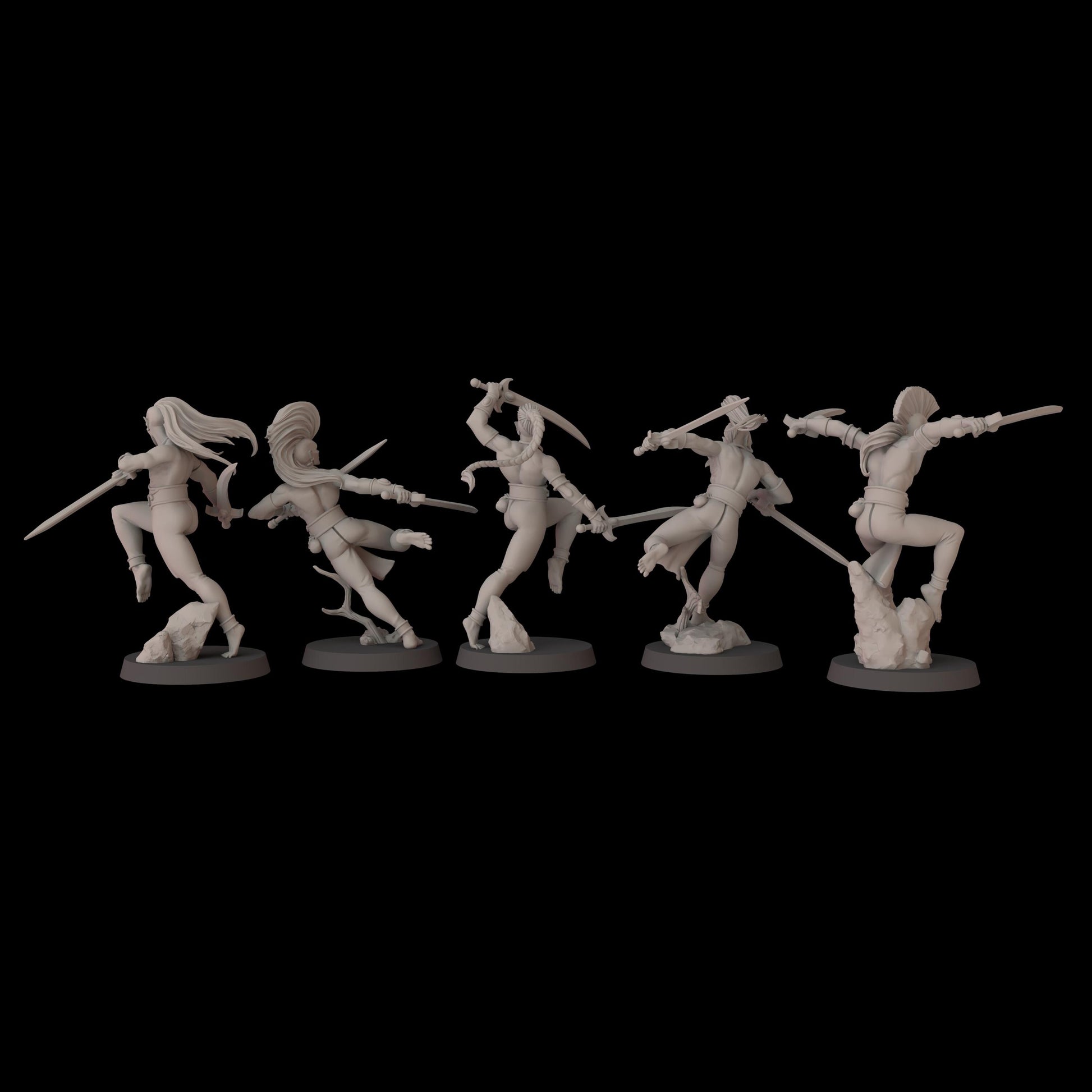 Acrobatic Elfs Unit - set of 5 (Sculpted by Fantasy Cult Miniatures)