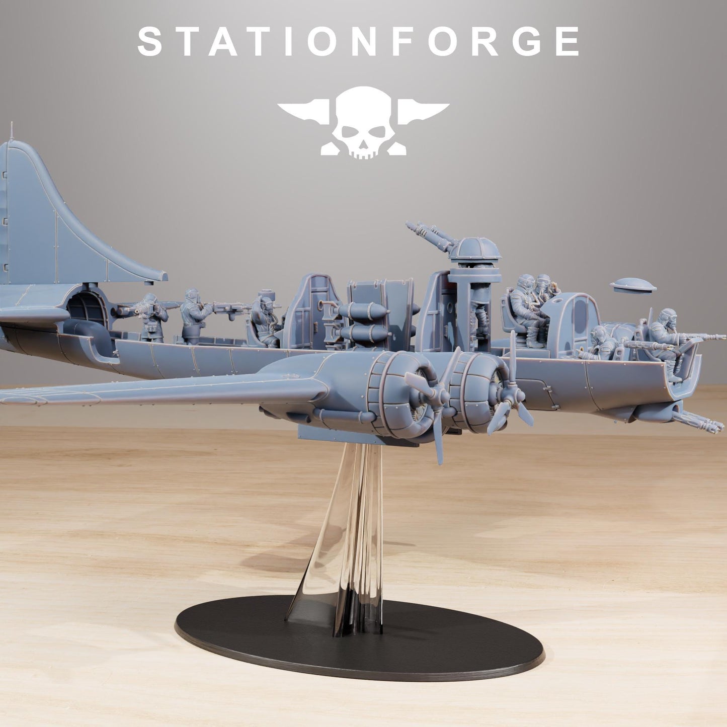 GrimGuard Flying Fortess - Bomber with Interior (sculpted by Stationforge)