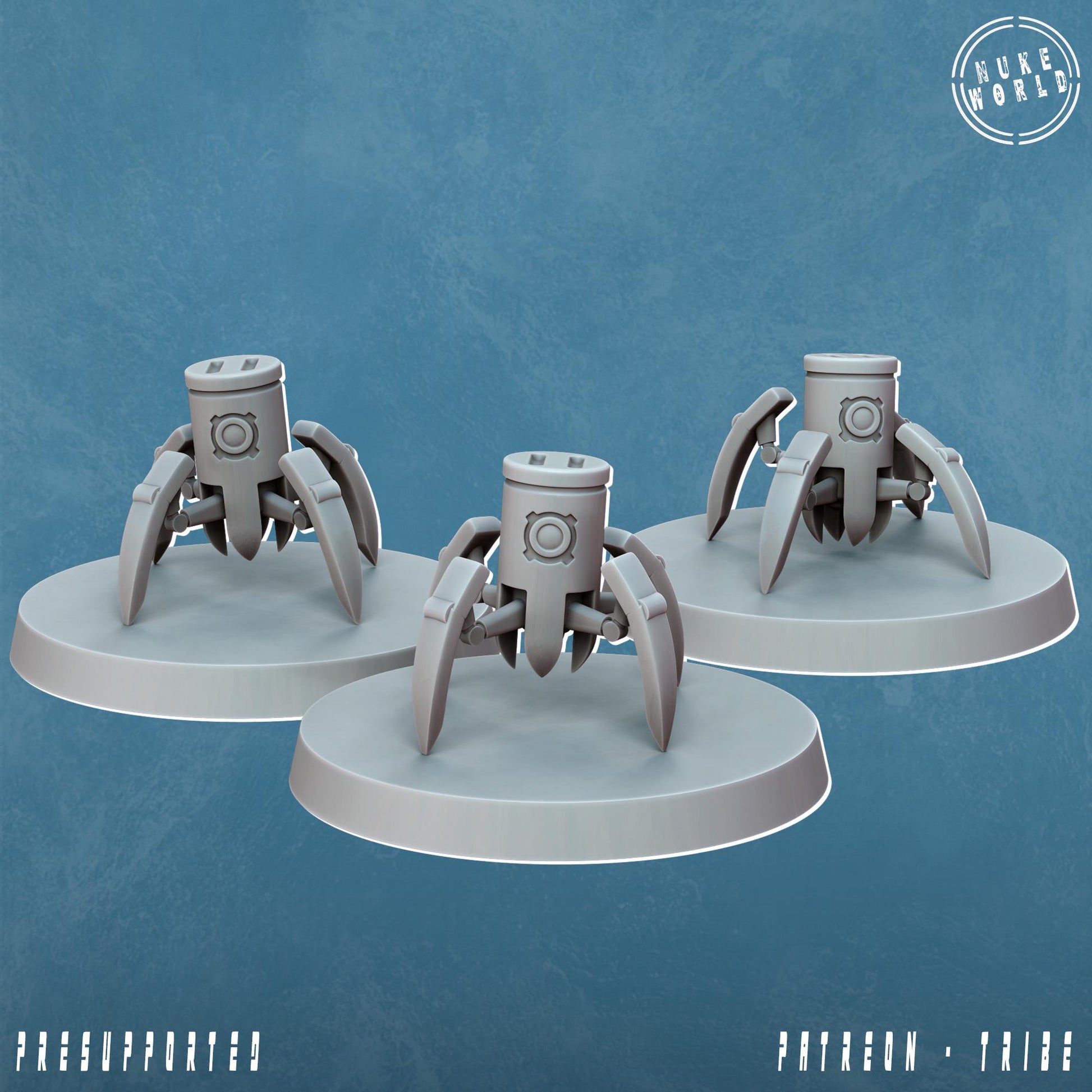 Dominator Robot set of 3 - Nukeworld (Sculpted by Jandro Miniatures)