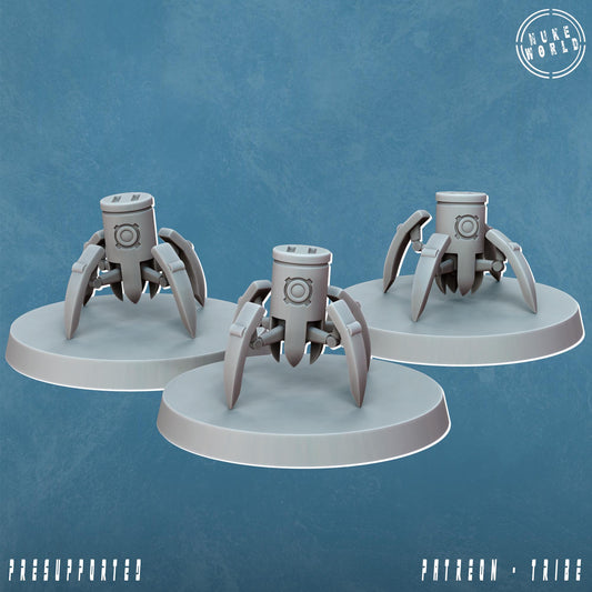 Dominator Robot set of 3 - Nukeworld (Sculpted by Jandro Miniatures)