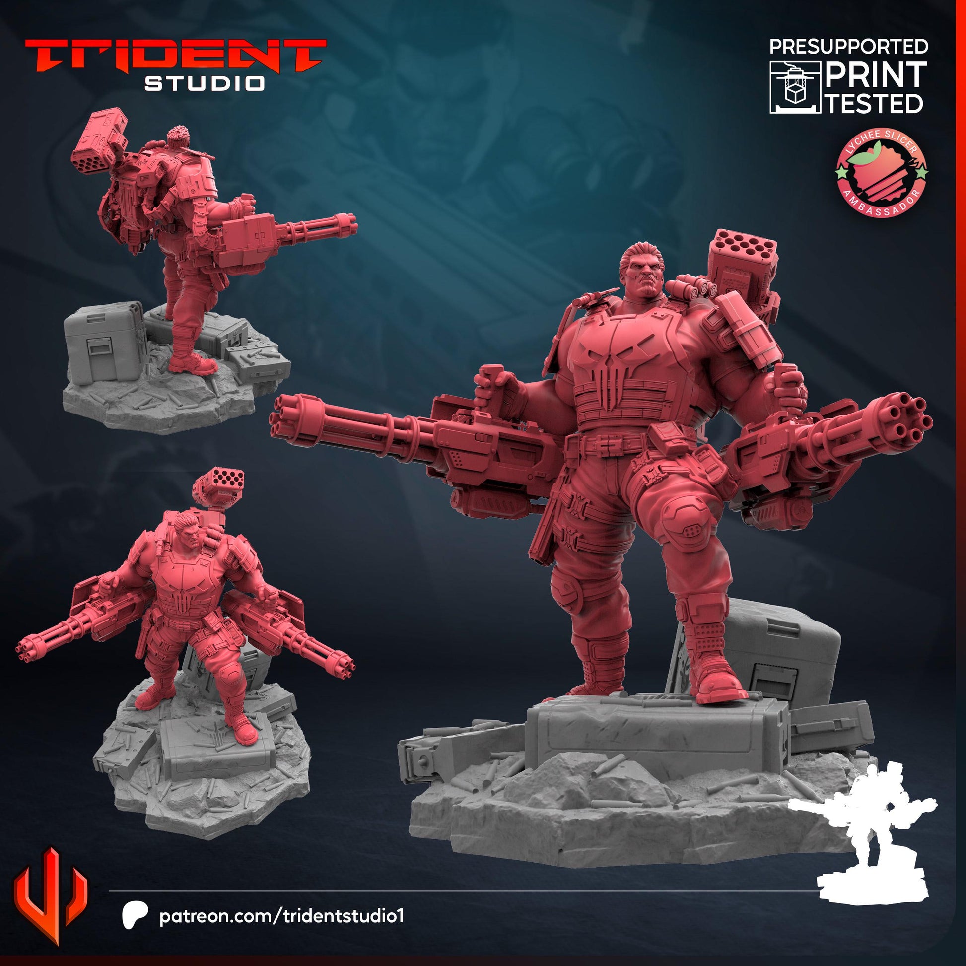 Punisher - Rivals (Fan art sculpted by Trident Studio) (Crisis Protocol Proxy/Alternative)