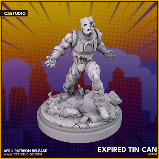 Zombie Iron Man / Expire Tin Can 40mm miniature (sculpted by C27 collectibles) (Crisis Protocol Proxy/Alternative)