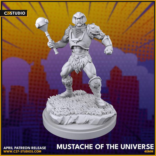 Man at Arms / Moustache of the Universe 40mm miniature (sculpted by C27 collectibles) (Crisis Protocol Proxy/Alternative)