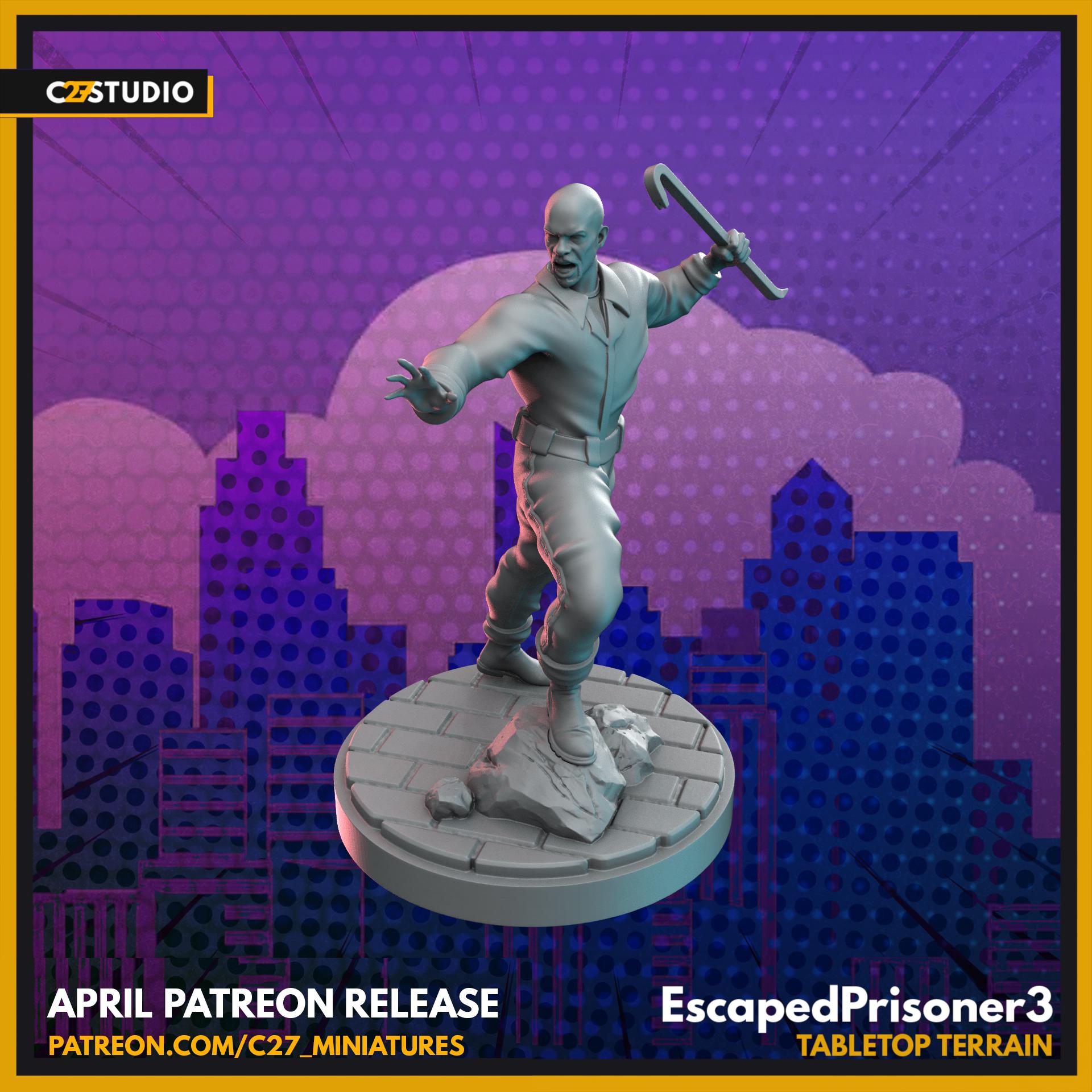 Escape Prisoners 40mm miniature (sculpted by C27 collectibles) (Crisis Protocol Proxy/Alternative)