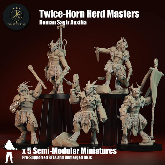 Roman Modular Satyr Twice-Horn Herd Masters (5) (sculpted by That Evil One)