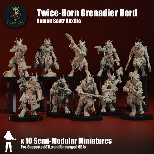 Roman Modular Satyr Twice-Horn Grenadier Herd (10) (sculpted by That Evil One)