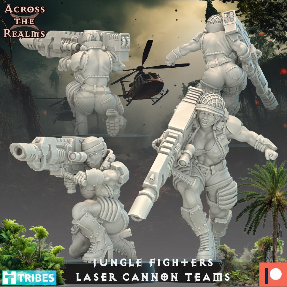 Jungle Fighters Laser Cannon Team - 4 miniatures (sculpted by Across the Realms)
