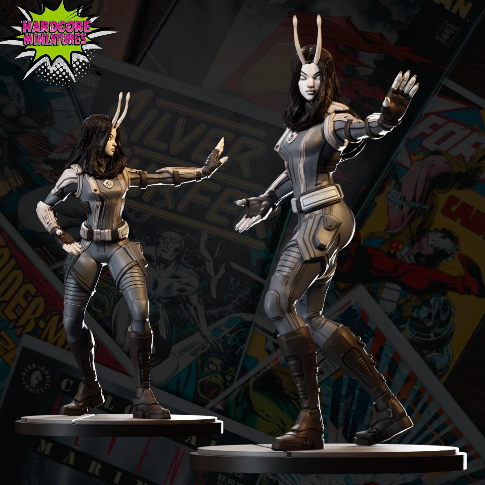 Mantis (MarveL Rivals) - Fan Art 40mm Miniature (Sculpted by Hardcore Miniatures) (Crisis Protocol Proxy/Alternative)