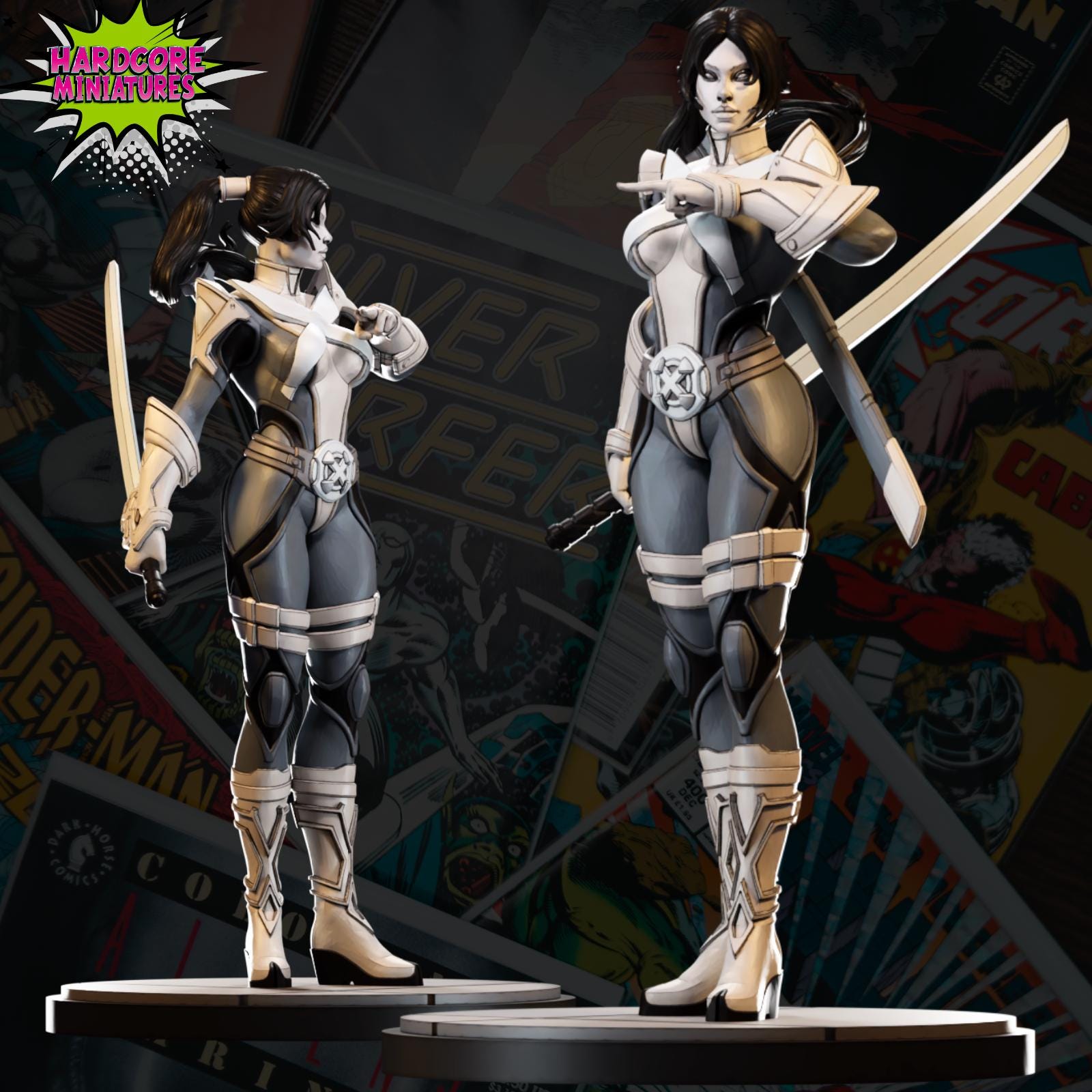 Psylocke (Marvel Rivals) - Fan Art 40mm Miniature (Sculpted by Hardcore Miniatures) (Crisis Protocol Proxy/Alternative)