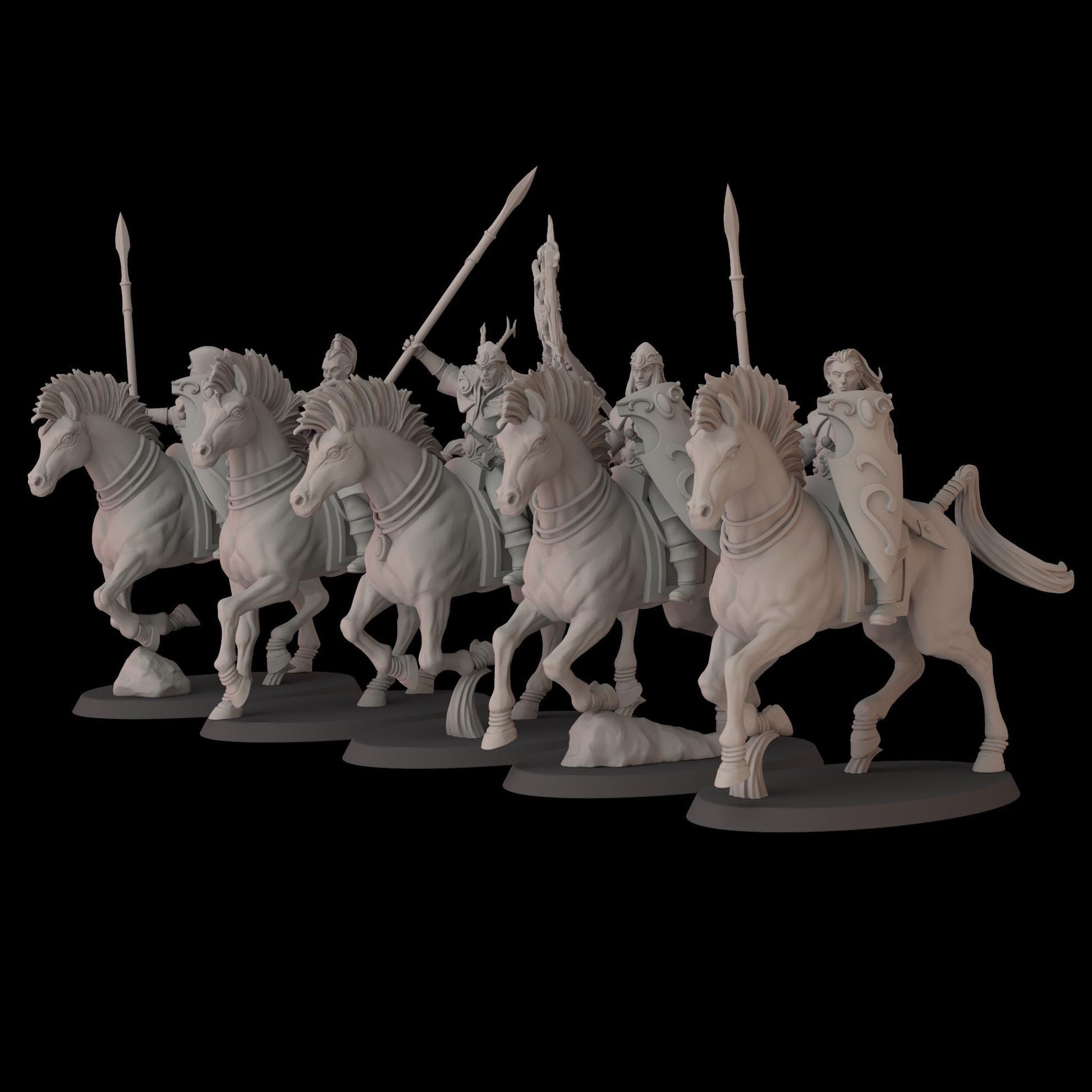 Elven Lance Raiders - set of 5 (Sculpted by Fantasy Cult Miniatures)